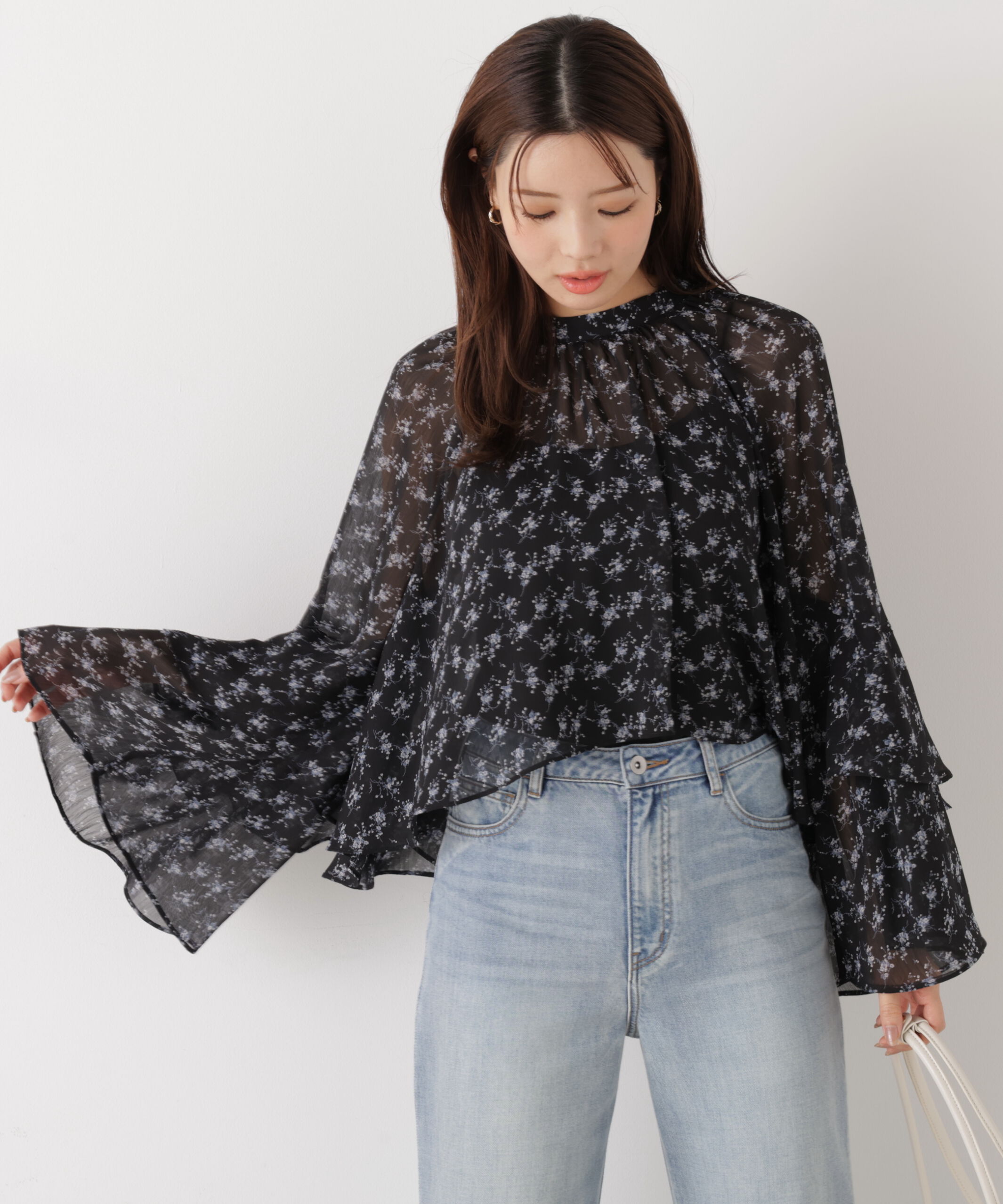 PROPORTION BODY DRESSING「〈a/mie〉ジョーゼットボリュームブラウス　26SS」|シャツ・ブラウス|