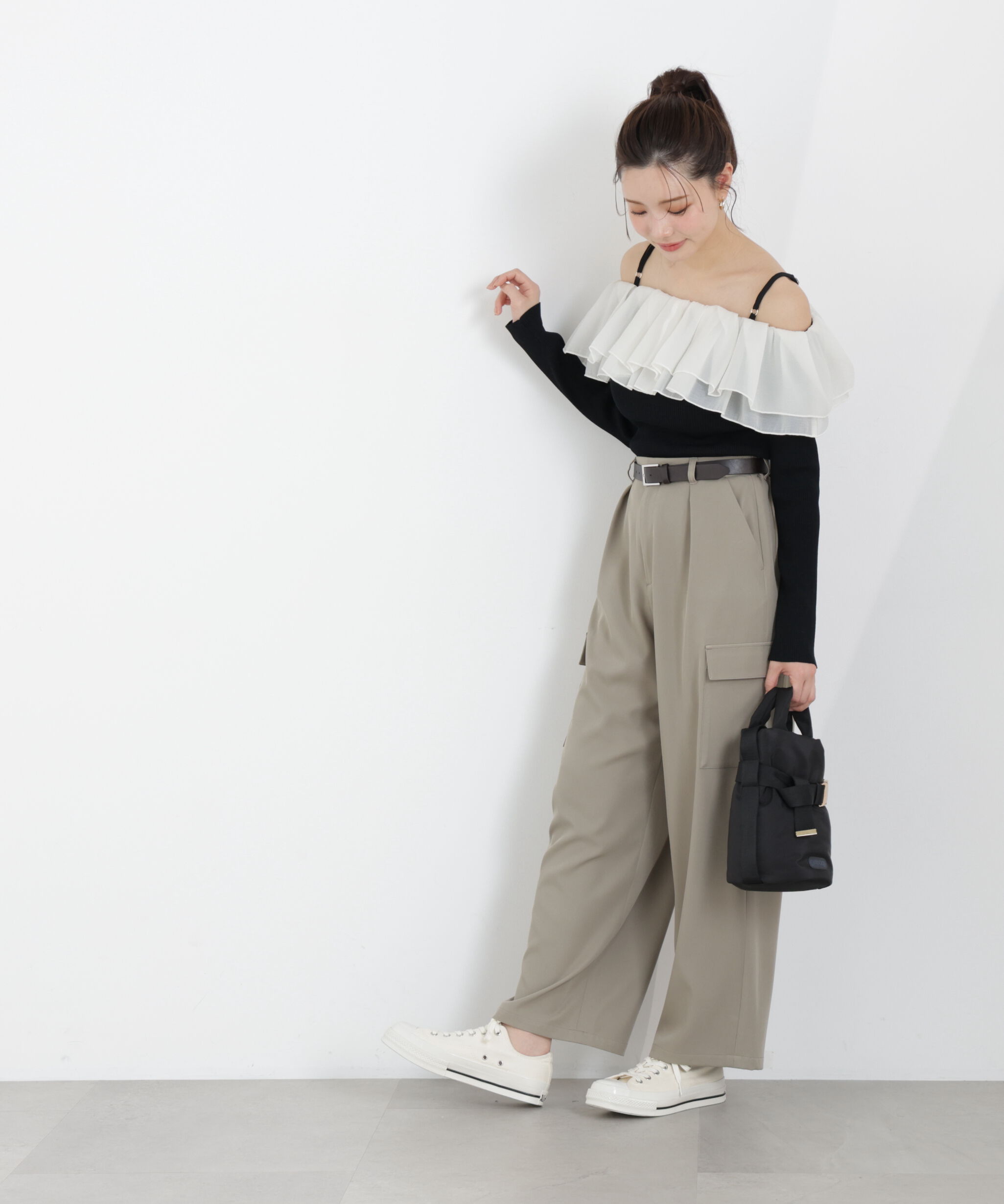 PROPORTION BODY DRESSING「〈a/mie〉フリルリブニット　26SS」|カーディガン|