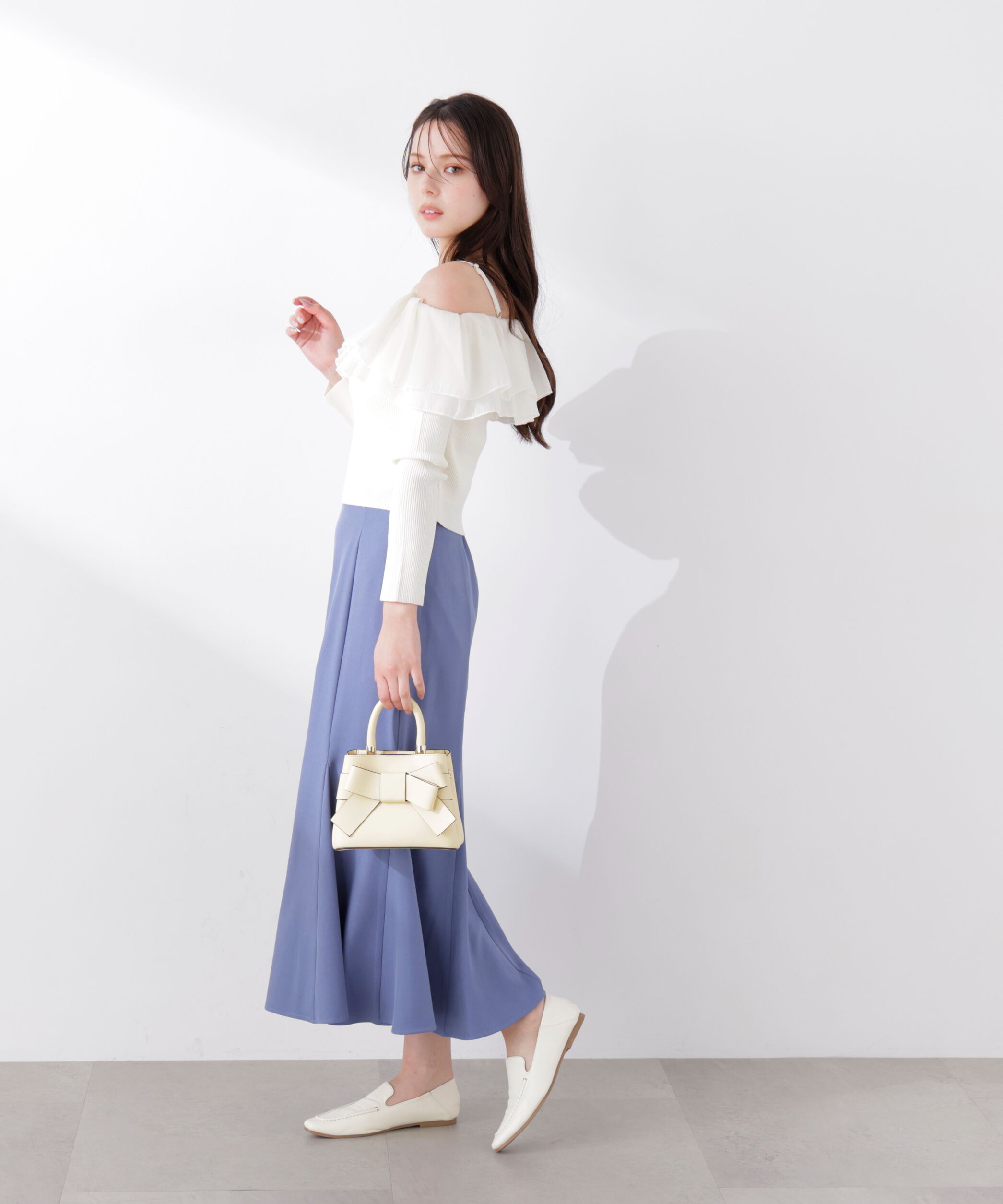 PROPORTION BODY DRESSING「〈a/mie〉フリルリブニット　26SS」|カーディガン|