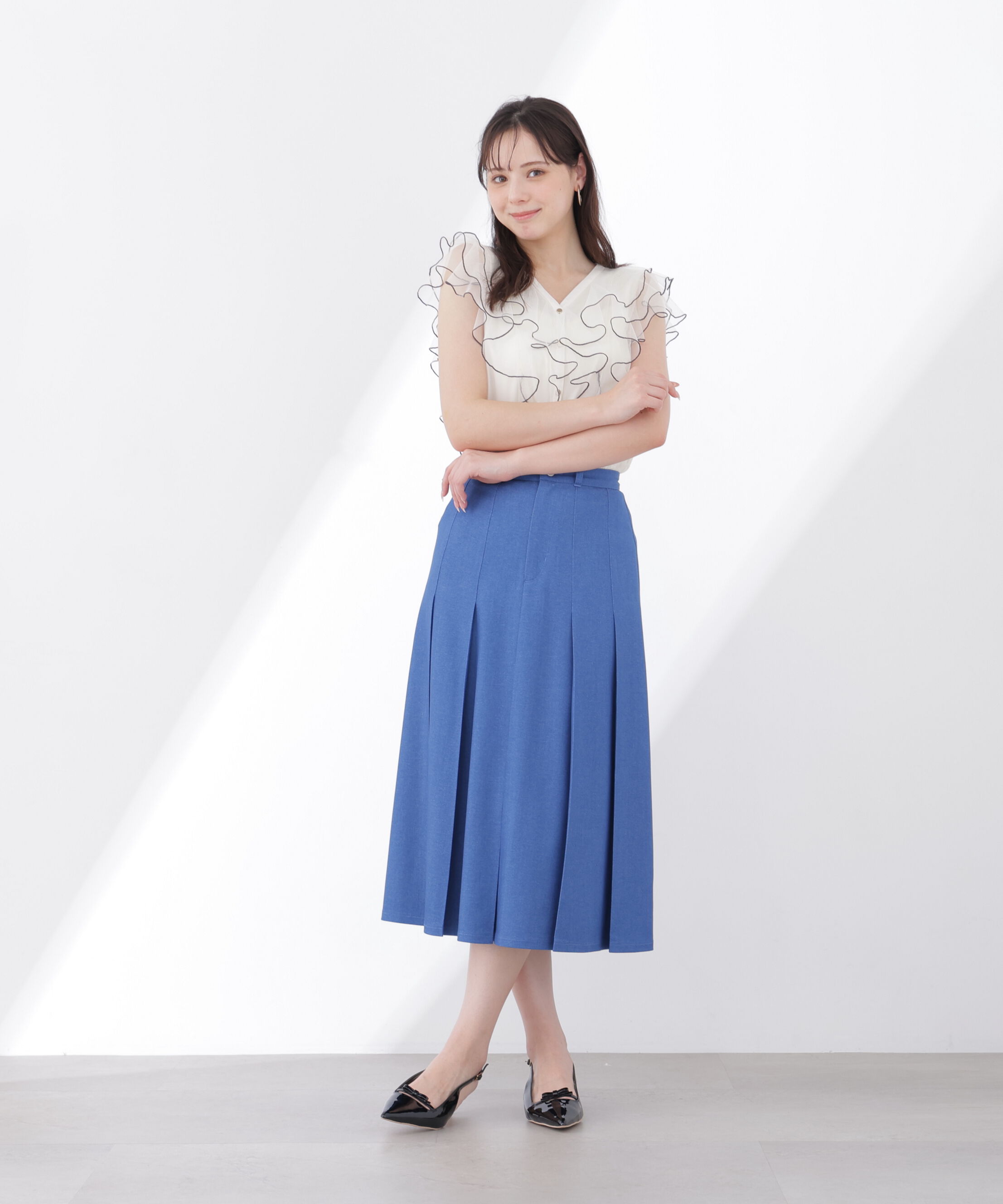 PROPORTION BODY DRESSING「チュールラッフルブラウス 26SS」|シャツ・ブラウス|