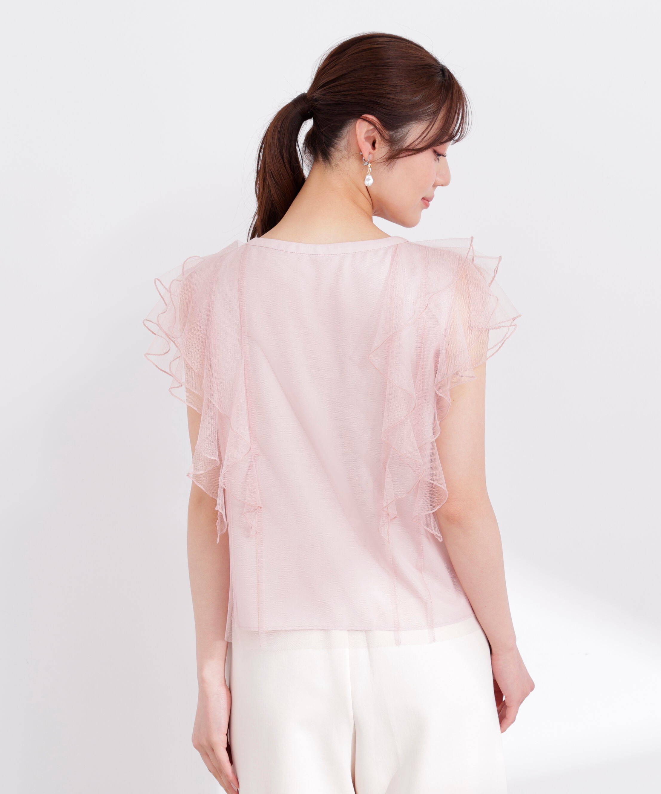 PROPORTION BODY DRESSING「チュールラッフルブラウス 26SS」|シャツ・ブラウス|