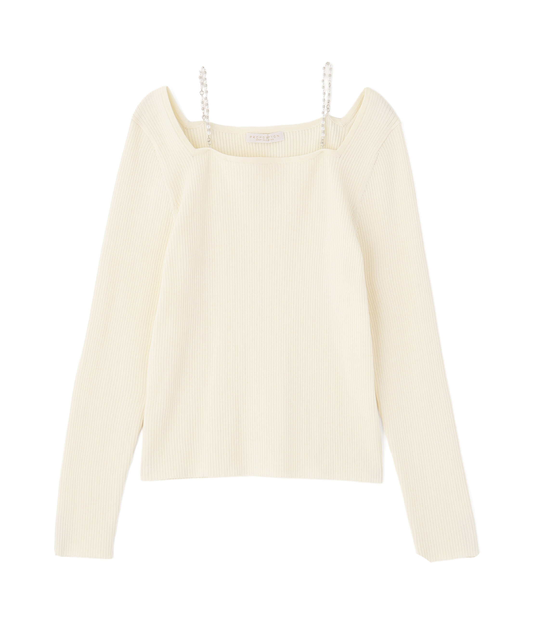 PROPORTION BODY DRESSING「パールチェーン付きニットトップス」|ニット・セーター|