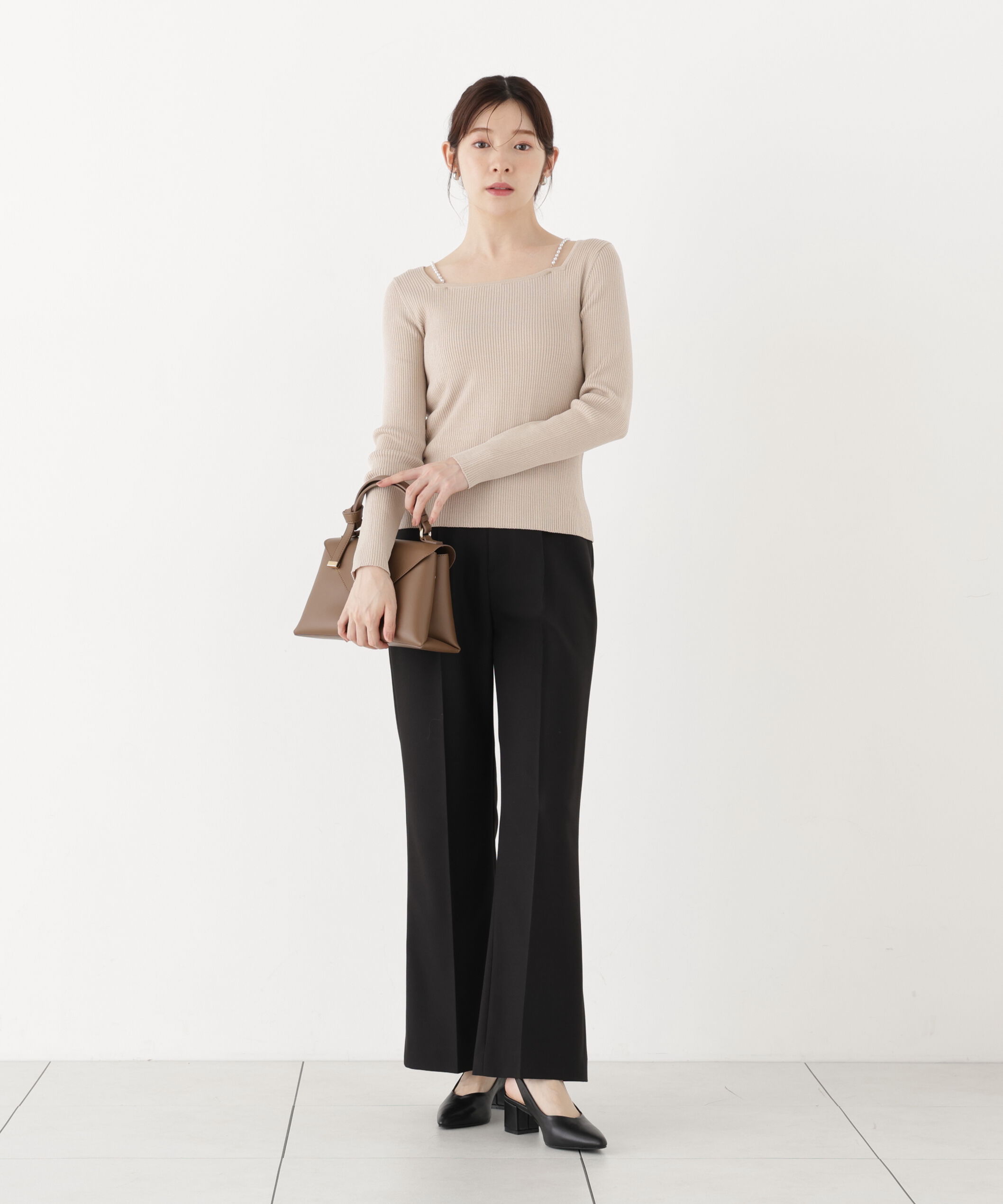 PROPORTION BODY DRESSING「パールチェーン付きニットトップス」|ニット・セーター|