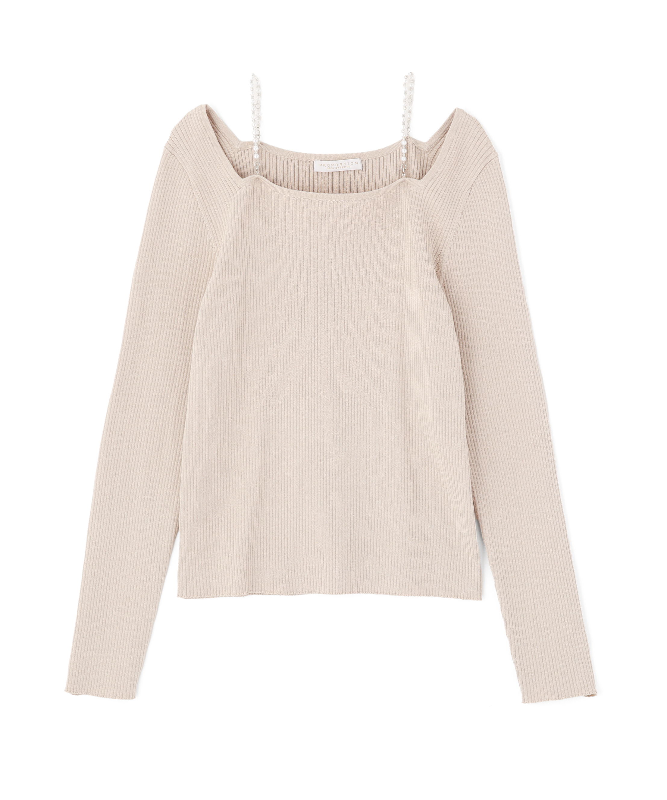PROPORTION BODY DRESSING「パールチェーン付きニットトップス」|ニット・セーター|