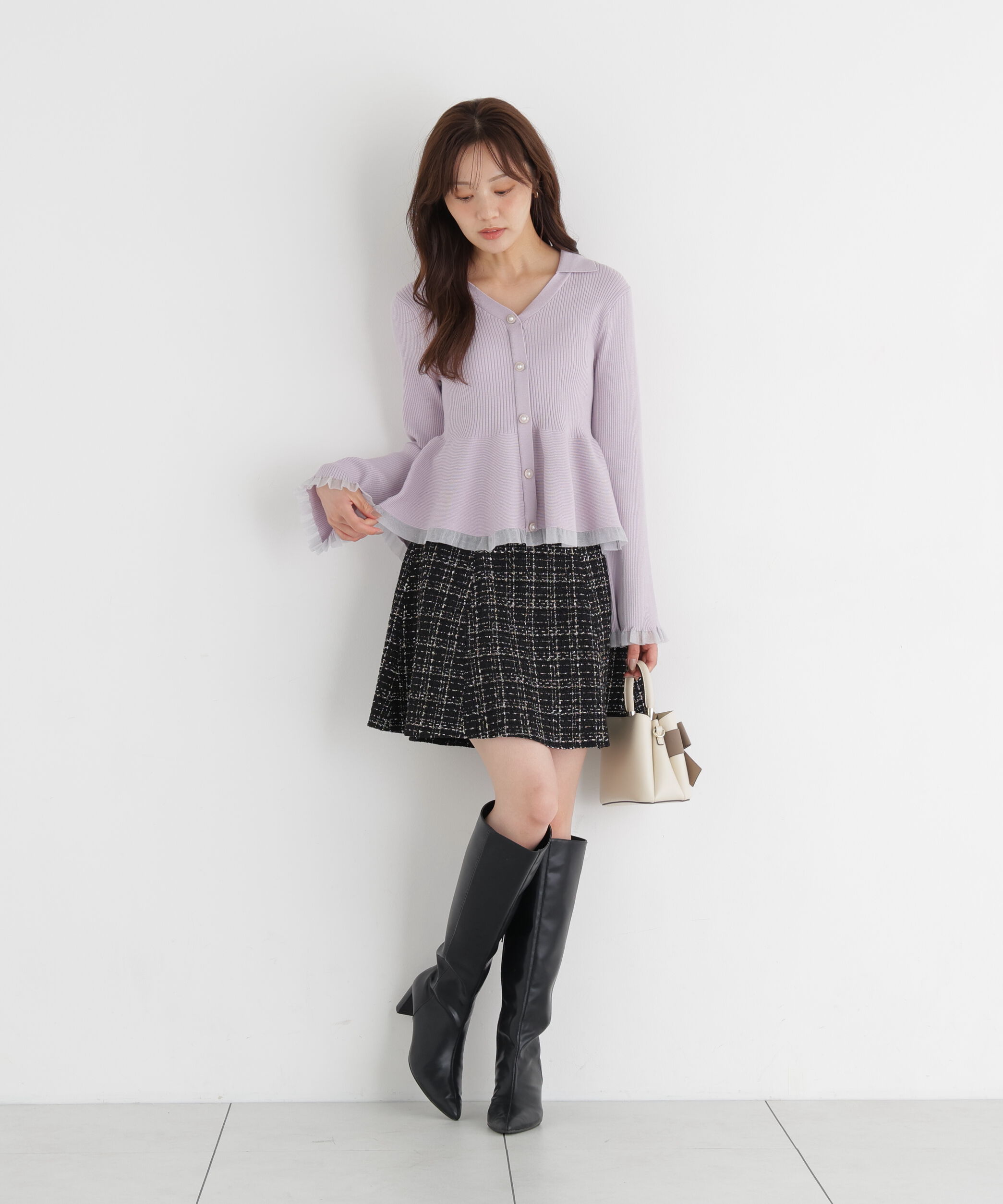 PROPORTION BODY DRESSING「＜加藤栞さん着用＞ツイードミニフレアスカート」|スカート|