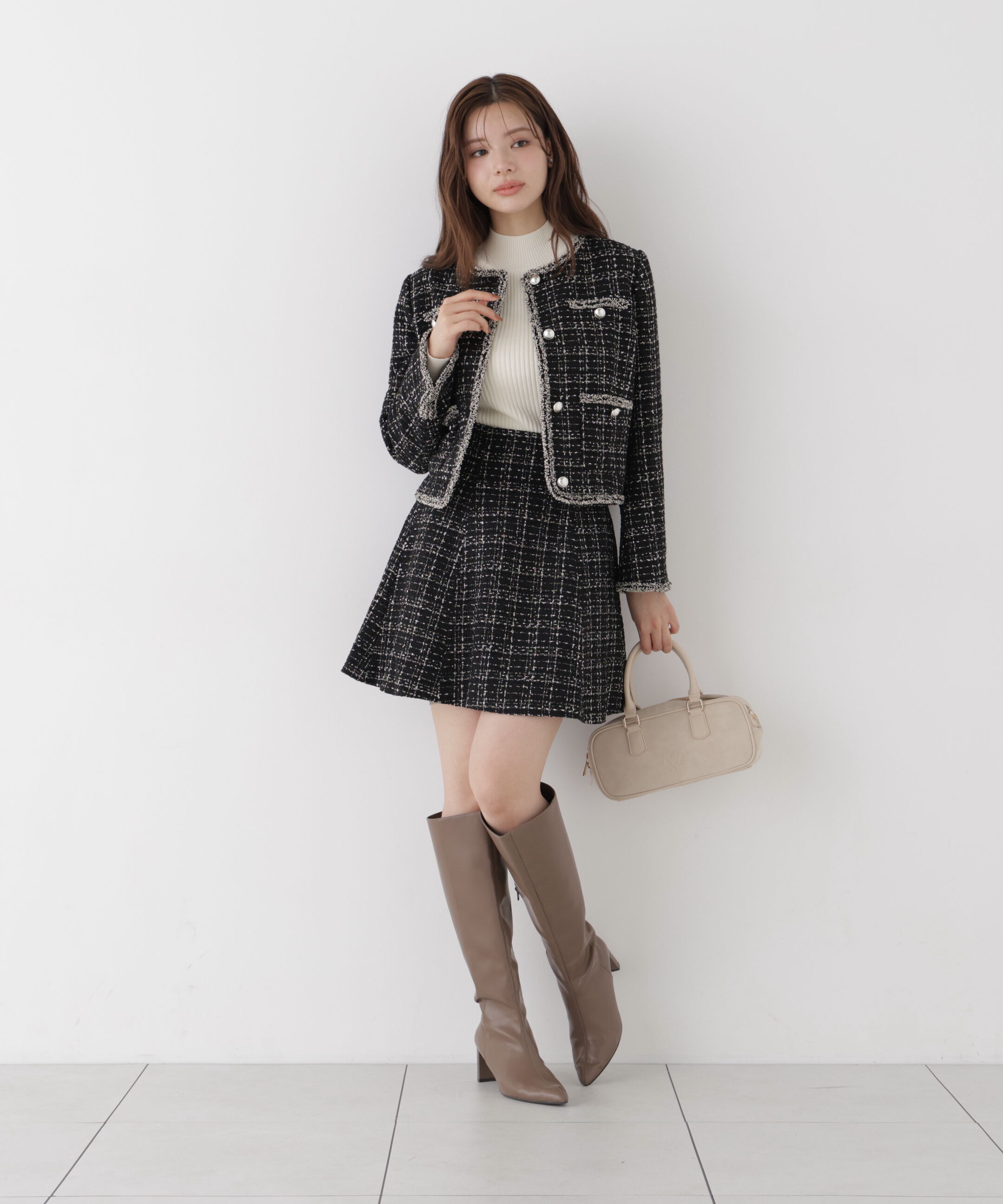 PROPORTION BODY DRESSING「＜加藤栞さん着用＞ツイードミニフレアスカート」|スカート|