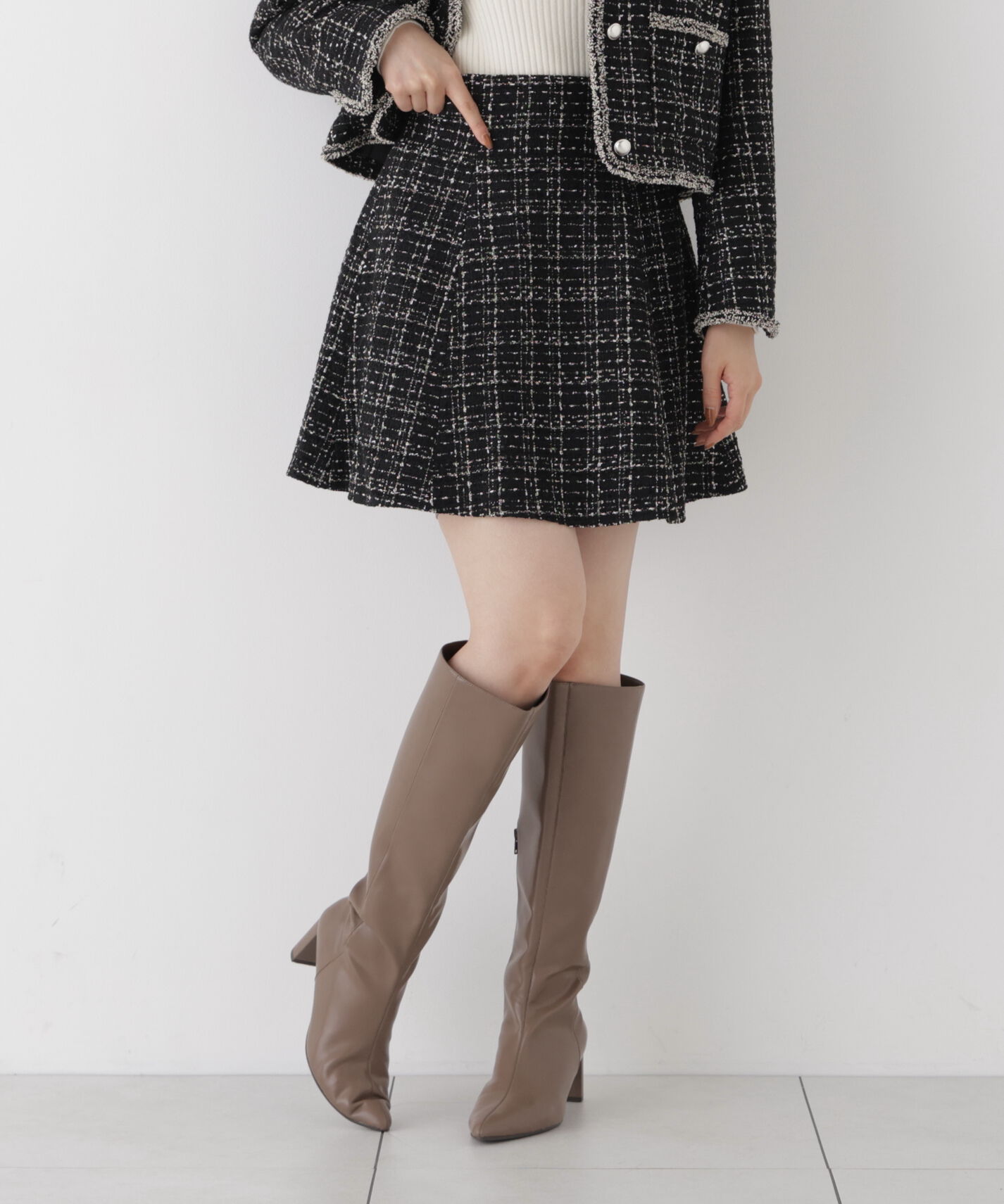 PROPORTION BODY DRESSING「＜加藤栞さん着用＞ツイードミニフレアスカート」|スカート|