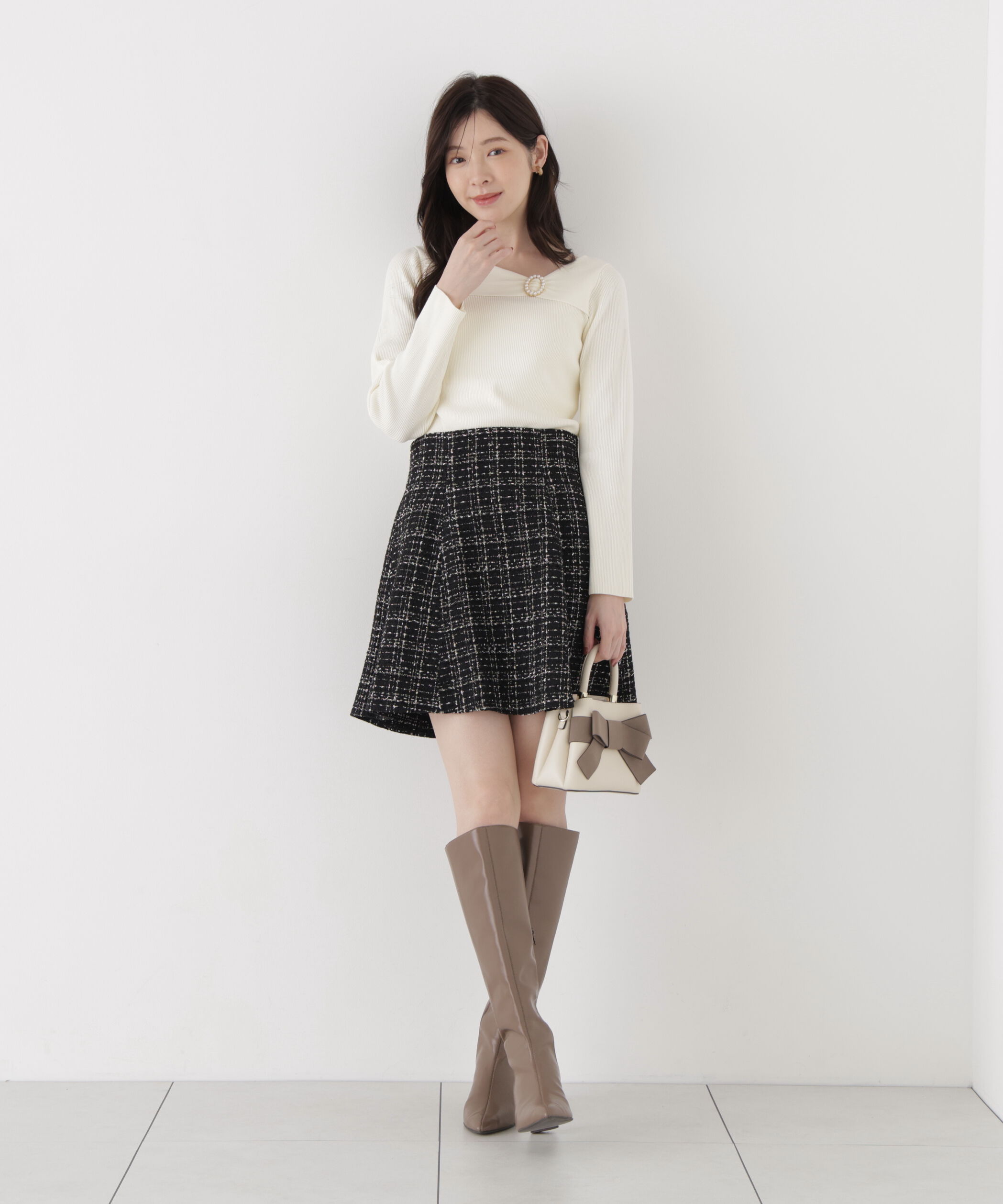 PROPORTION BODY DRESSING「＜加藤栞さん着用＞ツイードミニフレアスカート」|スカート|