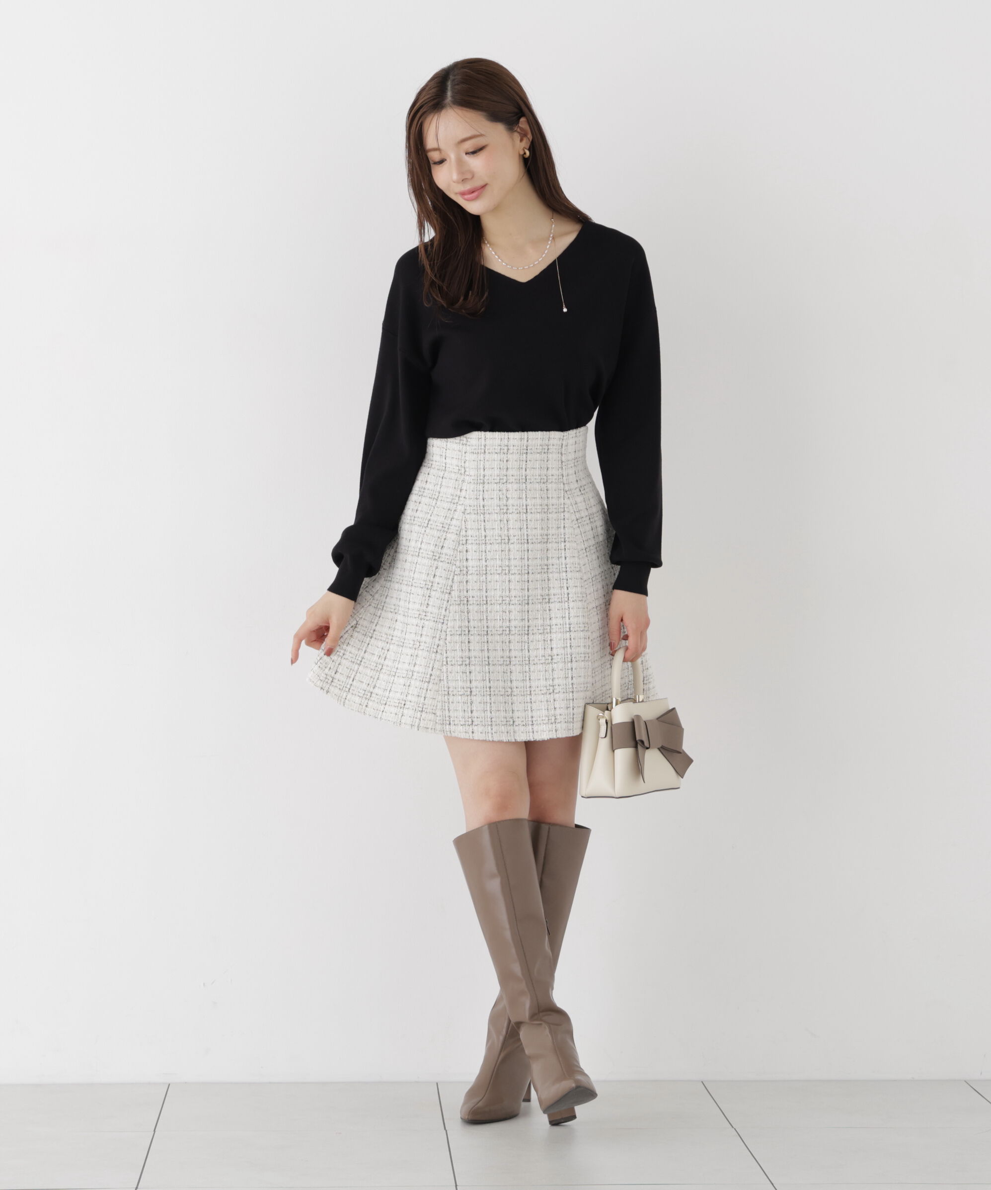 PROPORTION BODY DRESSING「＜加藤栞さん着用＞ツイードミニフレアスカート」|スカート|