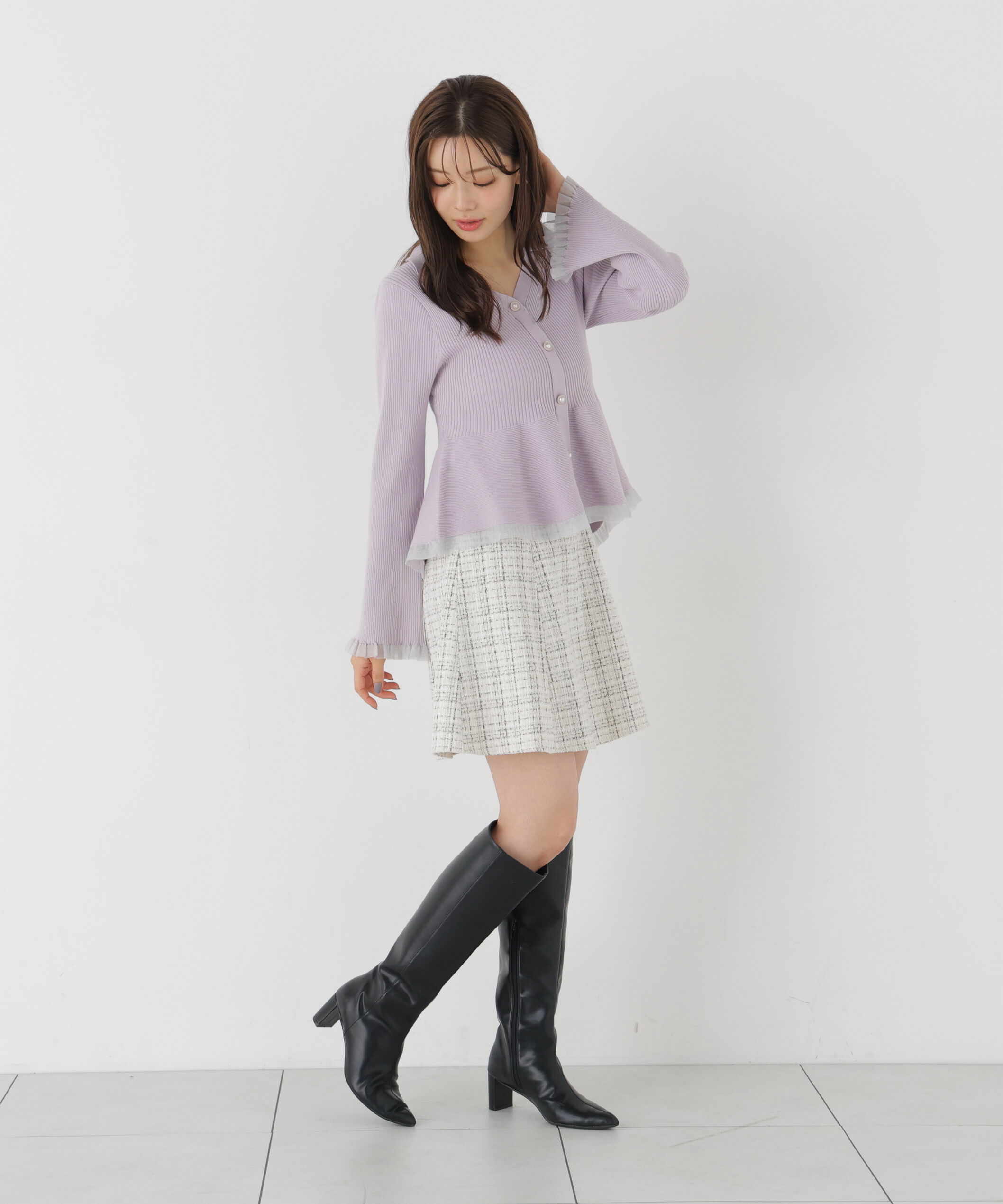 PROPORTION BODY DRESSING「＜加藤栞さん着用＞ツイードミニフレアスカート」|スカート|