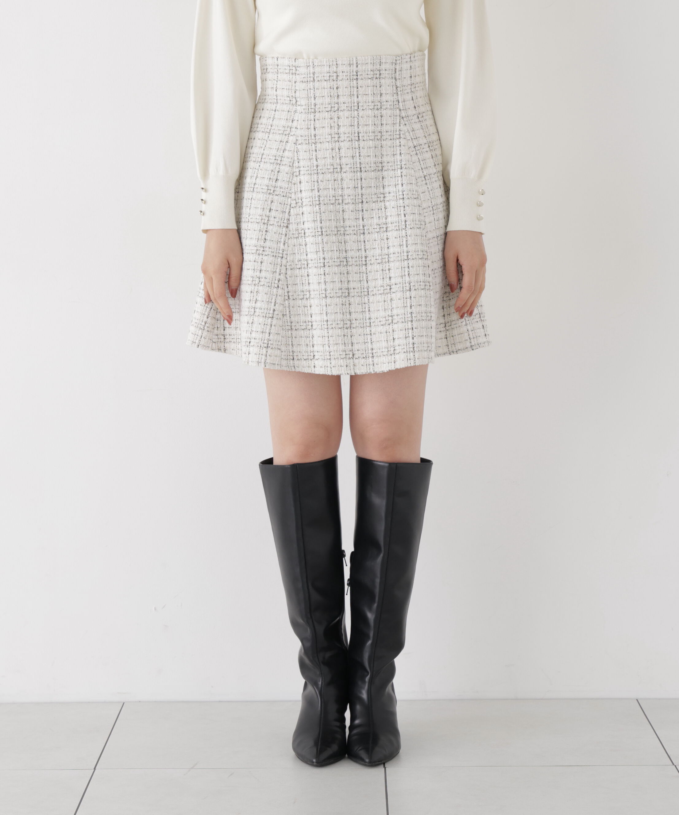 PROPORTION BODY DRESSING「＜加藤栞さん着用＞ツイードミニフレアスカート」|スカート|