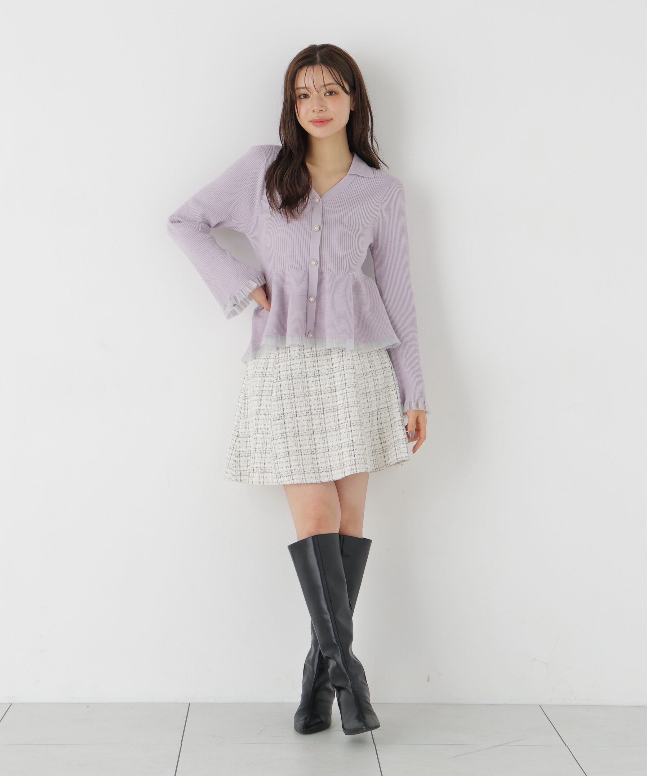 PROPORTION BODY DRESSING「＜加藤栞さん着用＞ツイードミニフレアスカート」|スカート|