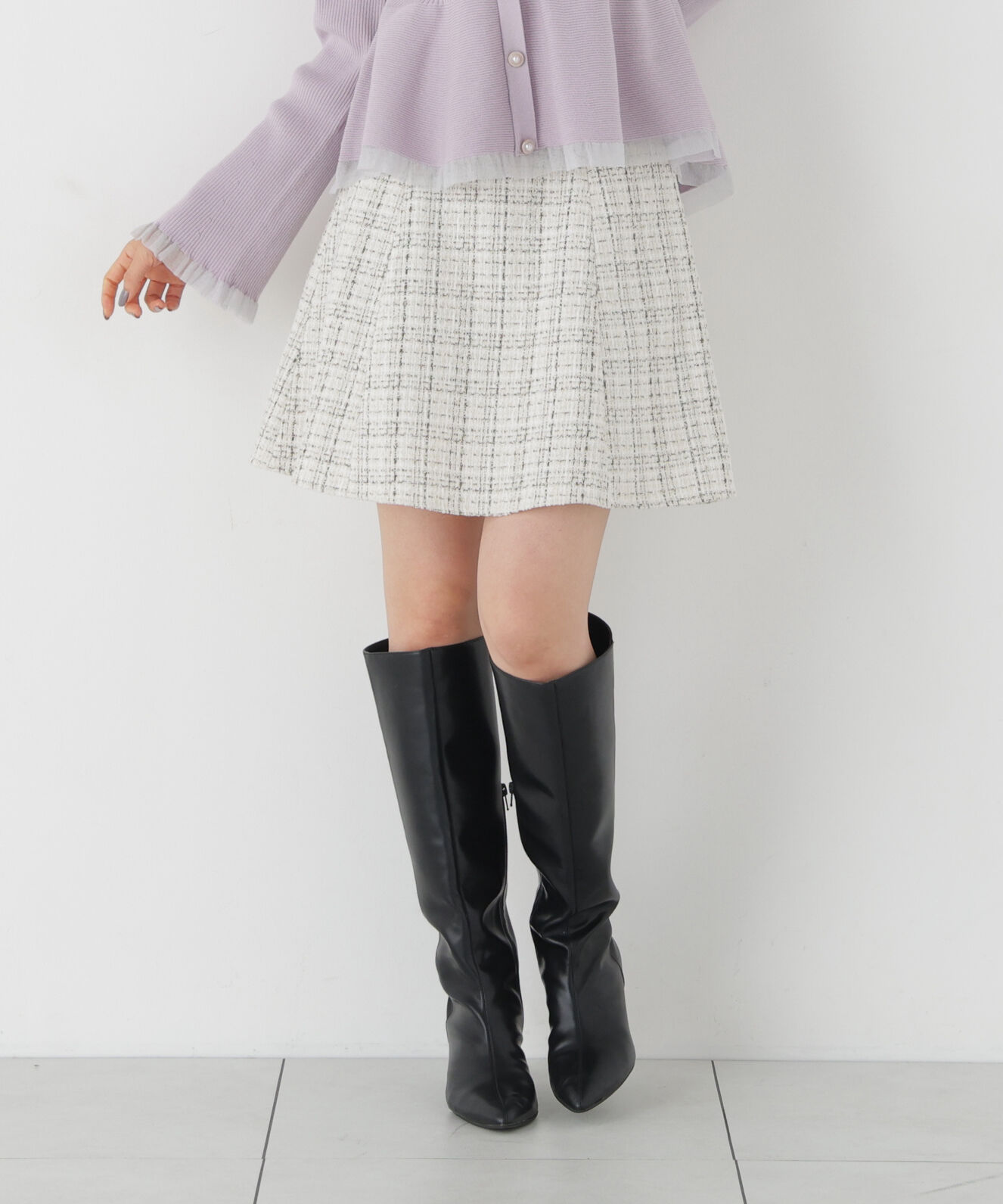 PROPORTION BODY DRESSING「＜加藤栞さん着用＞ツイードミニフレアスカート」|スカート|