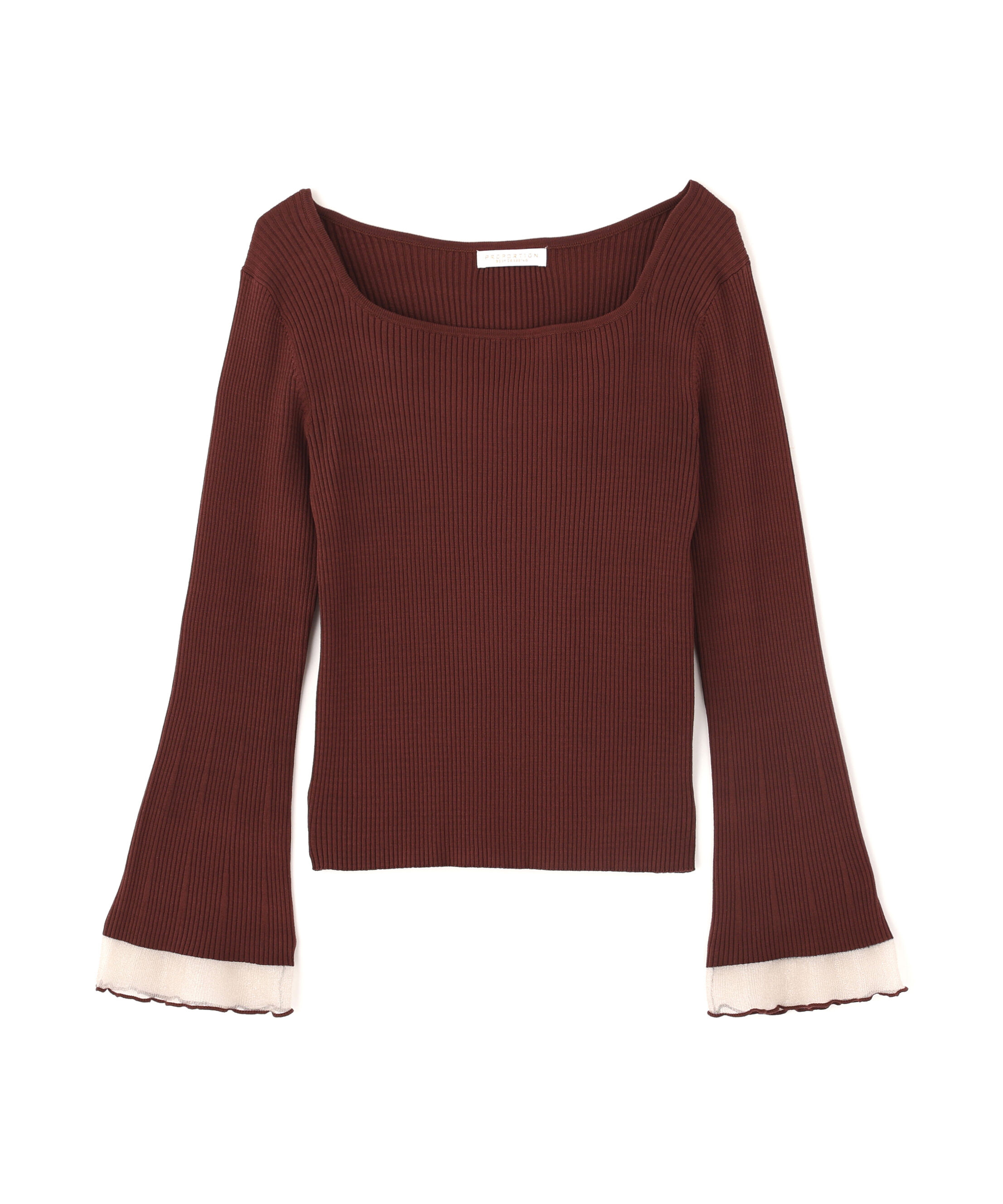 PROPORTION BODY DRESSING「スクエア部分シアーニット 26AW」|ニット・セーター|
