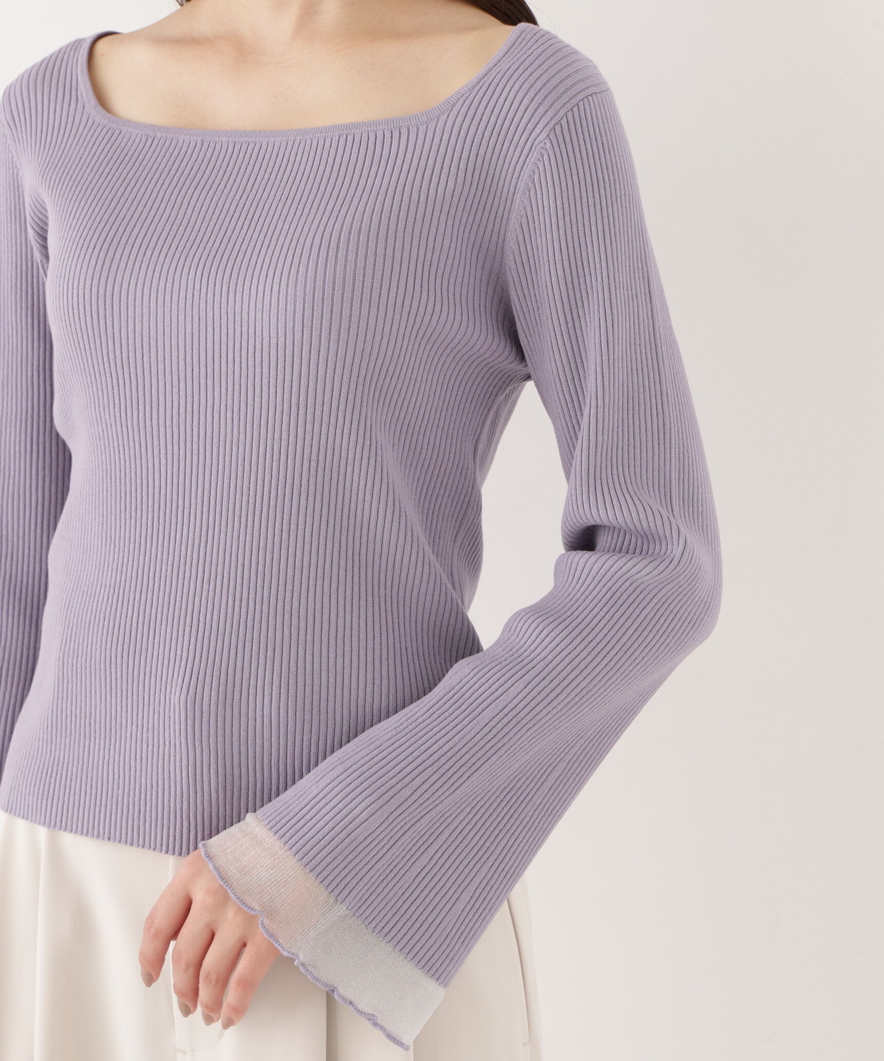 PROPORTION BODY DRESSING「スクエア部分シアーニット 26AW」|ニット・セーター|