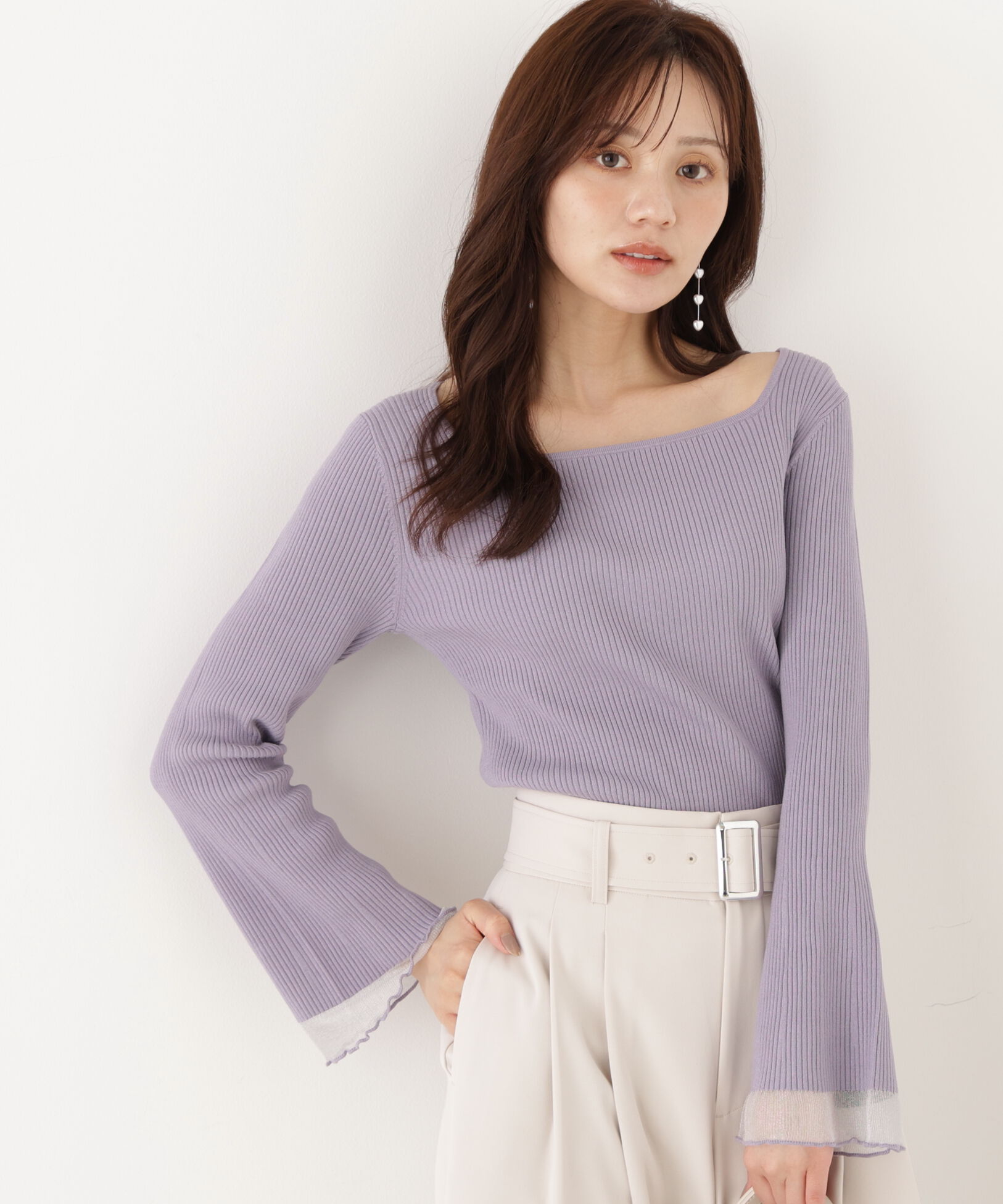 PROPORTION BODY DRESSING「スクエア部分シアーニット 26AW」|ニット・セーター|