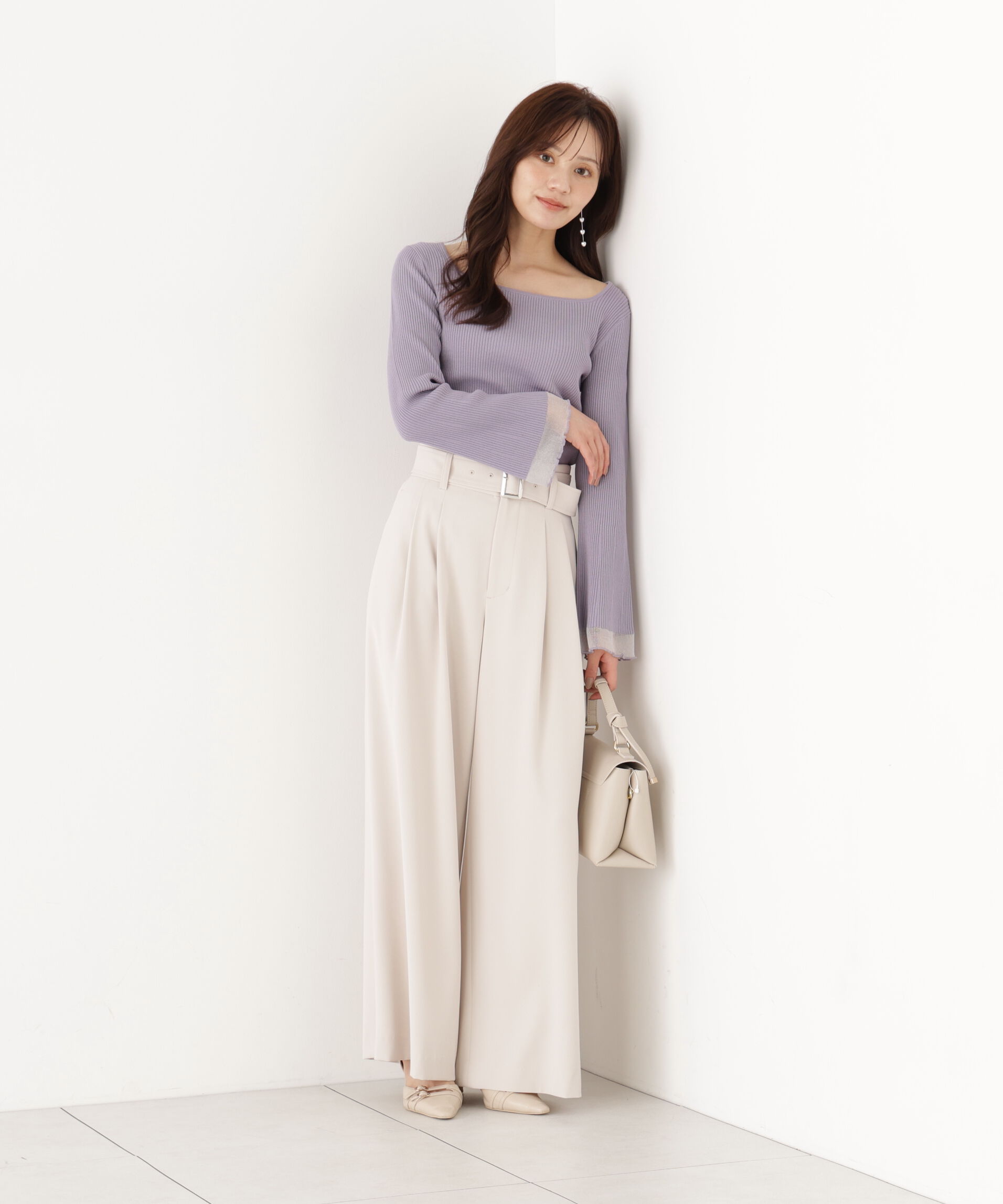 PROPORTION BODY DRESSING「スクエア部分シアーニット 26AW」|ニット・セーター|