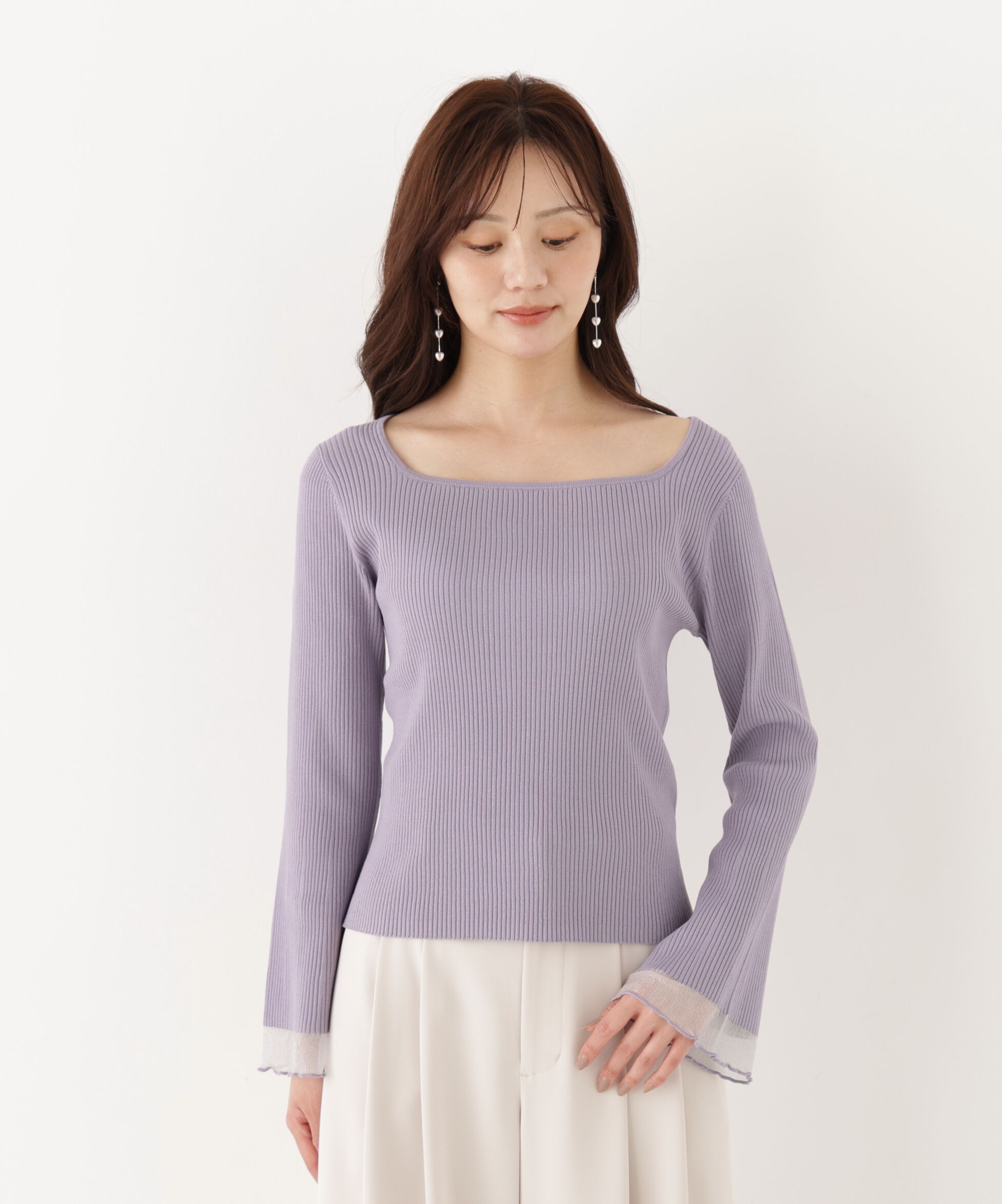 PROPORTION BODY DRESSING「スクエア部分シアーニット 26AW」|ニット・セーター|