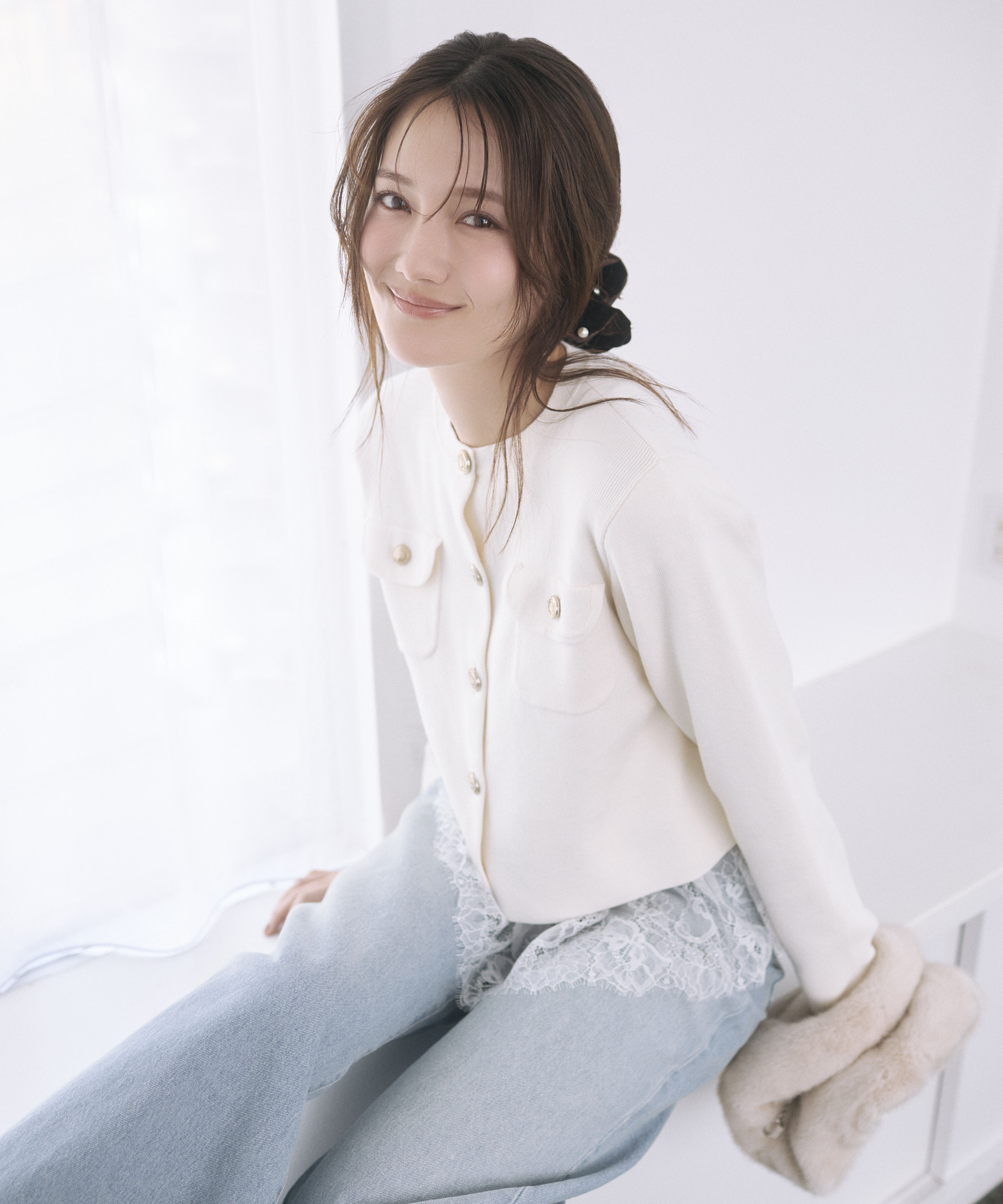 PROPORTION BODY DRESSING「シルク混カーディガン 26AW」|カーディガン|エクリュ1