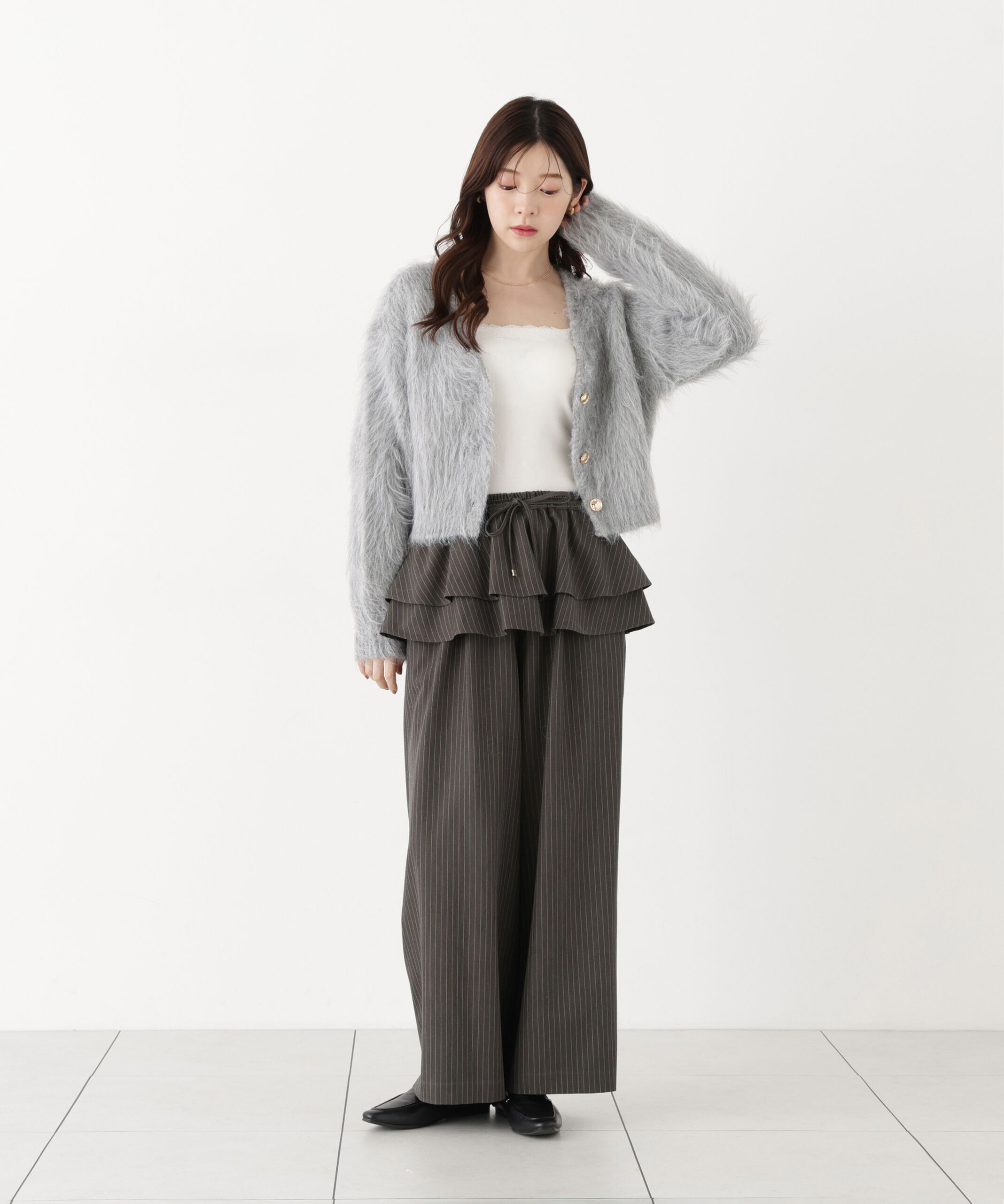 PROPORTION BODY DRESSING「＜加藤栞さん着用＞シャギーショートカーディガン」|カーディガン|