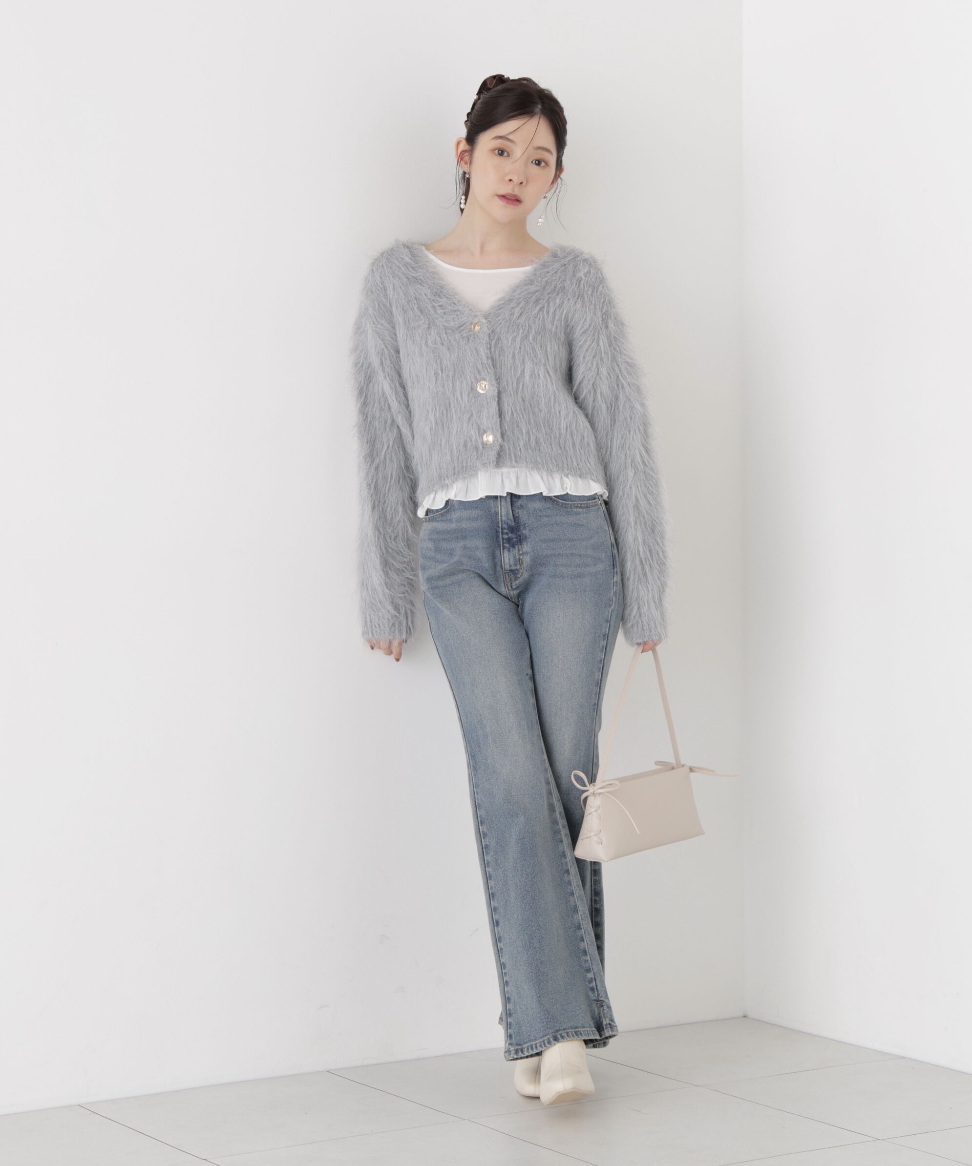 PROPORTION BODY DRESSING「＜加藤栞さん着用＞シャギーショートカーディガン」|カーディガン|