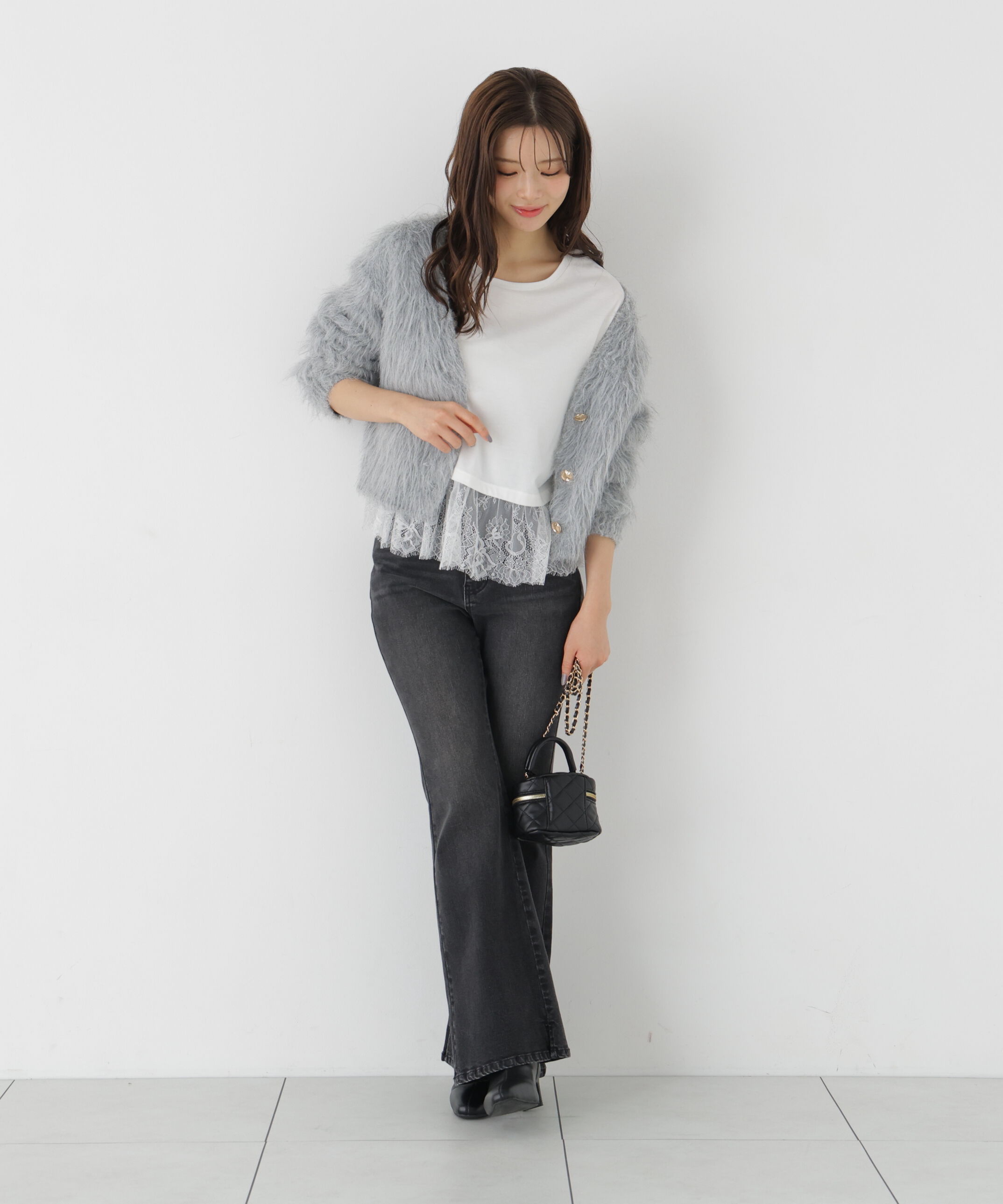 PROPORTION BODY DRESSING「＜加藤栞さん着用＞シャギーショートカーディガン」|カーディガン|