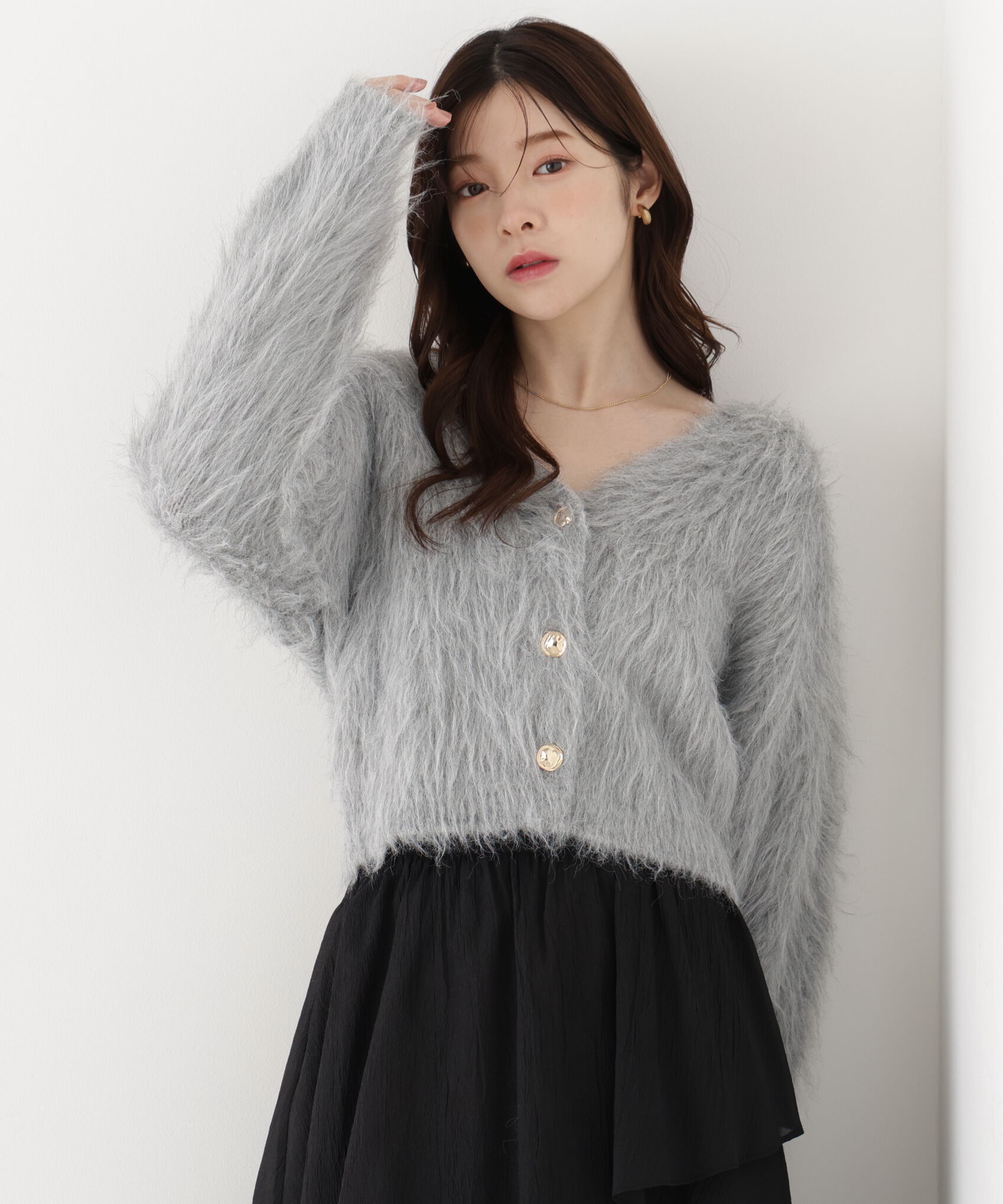 PROPORTION BODY DRESSING「＜加藤栞さん着用＞シャギーショートカーディガン」|カーディガン|
