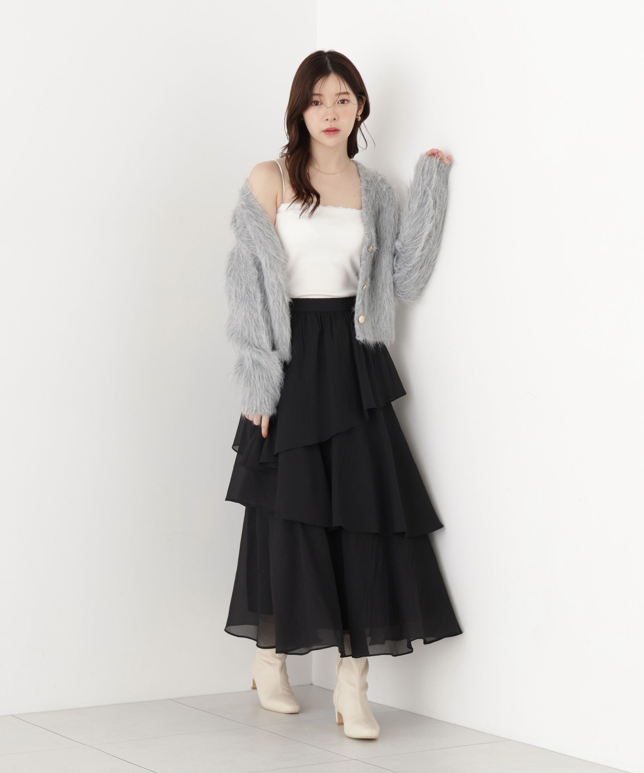 PROPORTION BODY DRESSING「＜加藤栞さん着用＞シャギーショートカーディガン」|カーディガン|