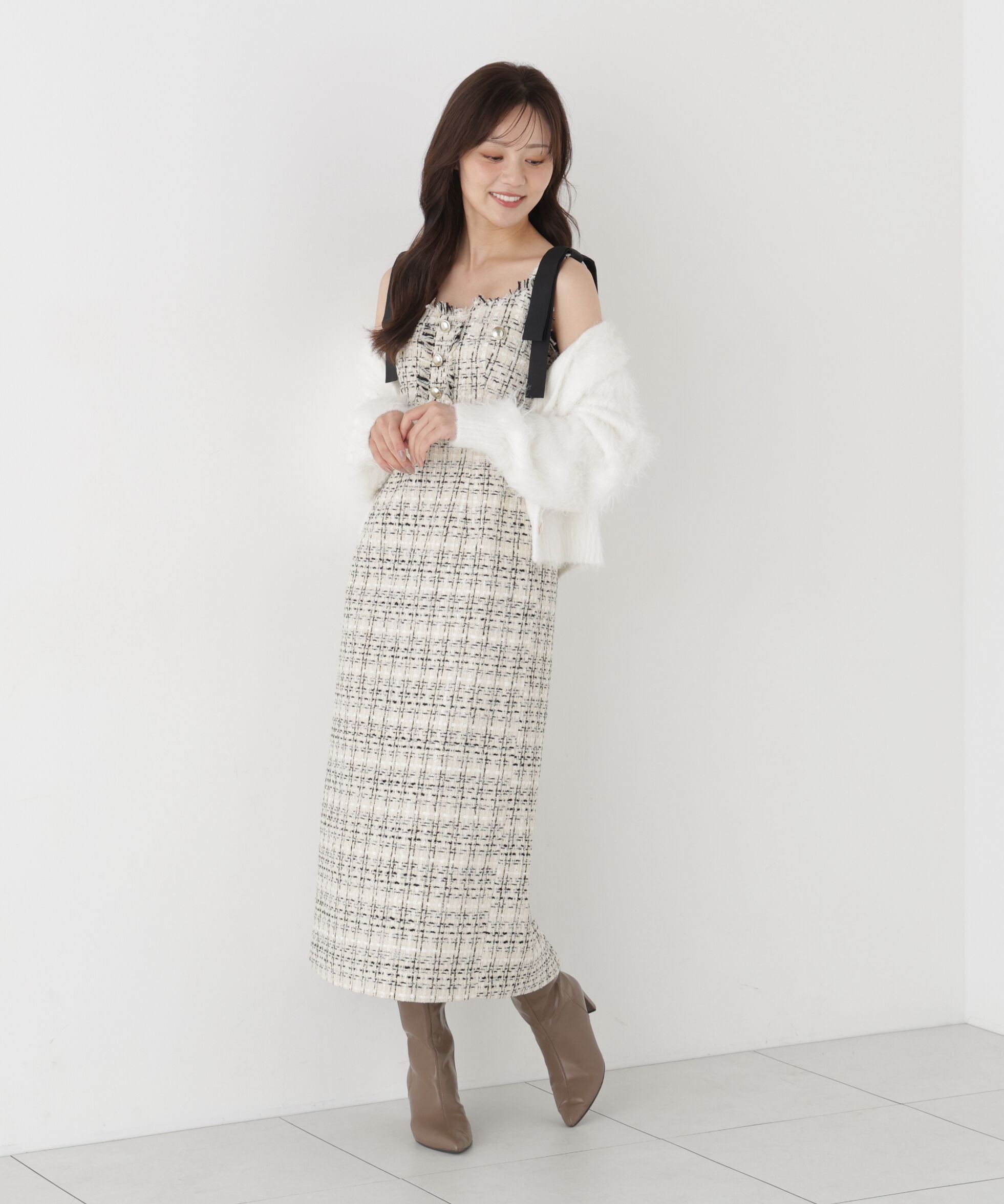 PROPORTION BODY DRESSING「＜加藤栞さん着用＞シャギーショートカーディガン」|カーディガン|