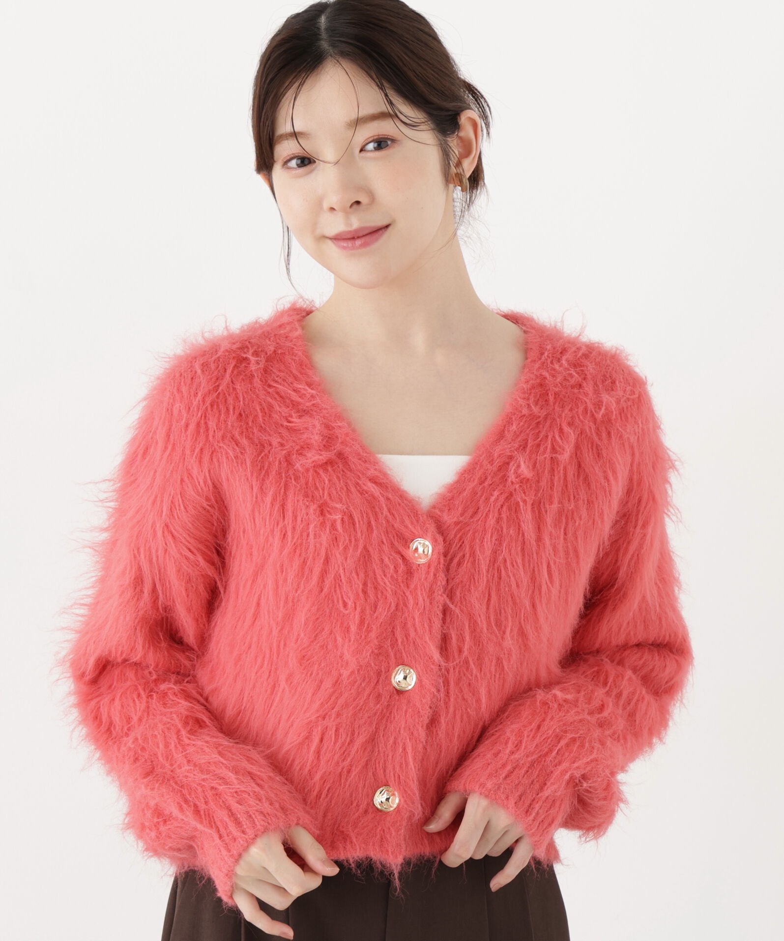 PROPORTION BODY DRESSING「＜加藤栞さん着用＞シャギーショートカーディガン」|カーディガン|