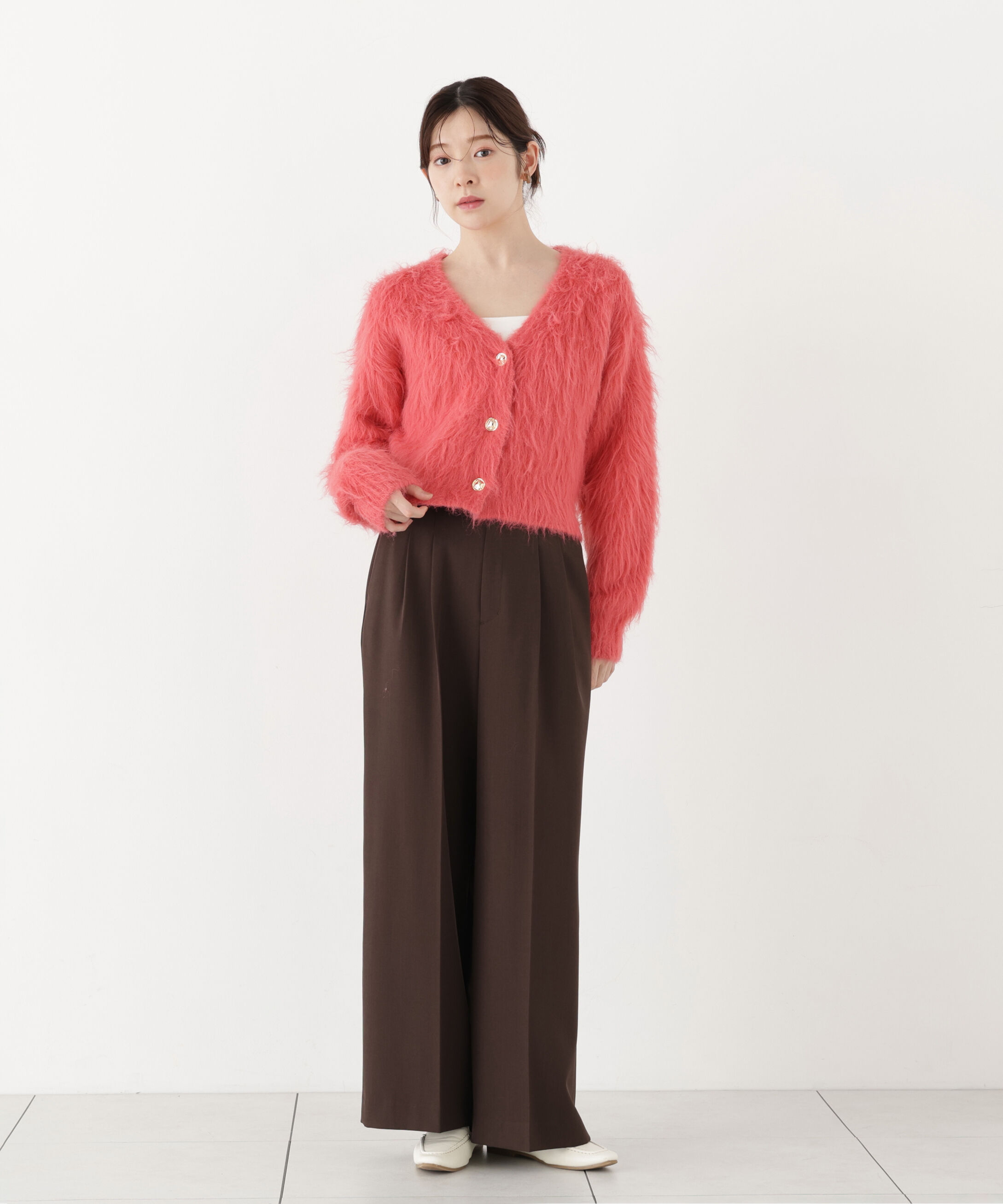 PROPORTION BODY DRESSING「＜加藤栞さん着用＞シャギーショートカーディガン」|カーディガン|