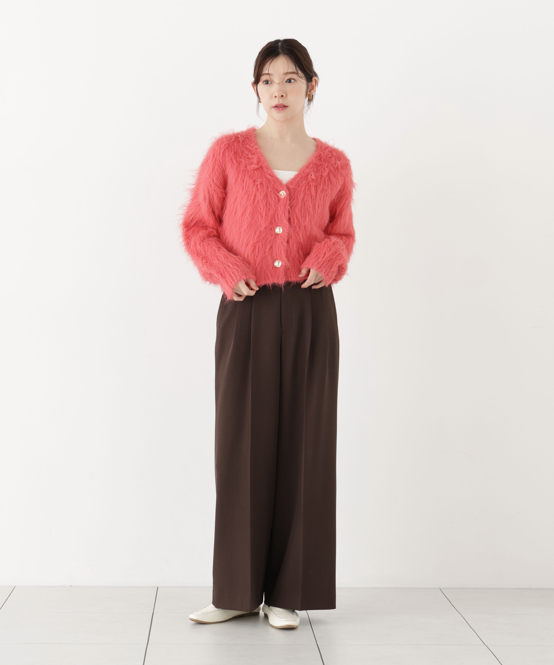 PROPORTION BODY DRESSING「＜加藤栞さん着用＞シャギーショートカーディガン」|カーディガン|