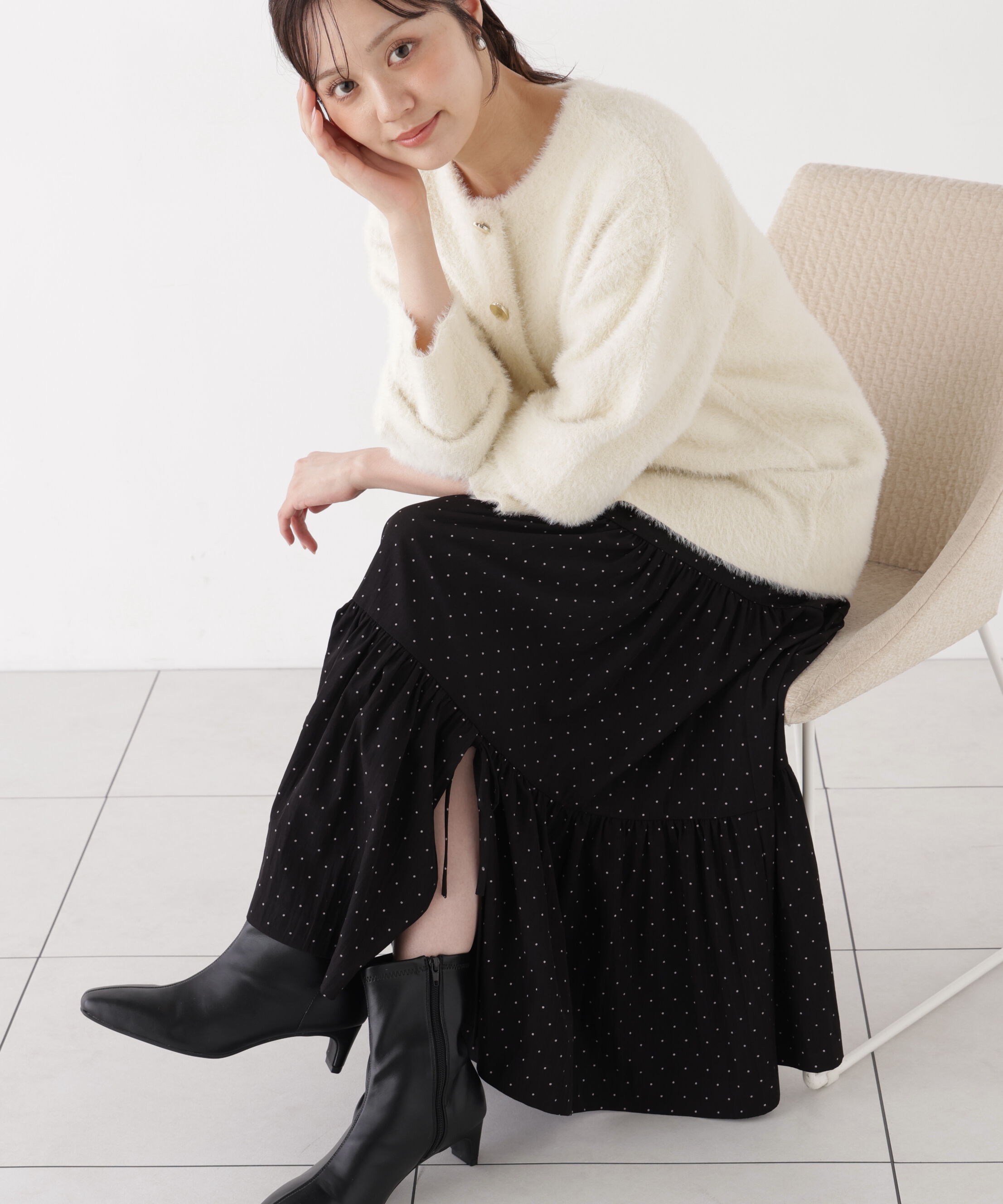 PROPORTION BODY DRESSING「＜加藤栞さん着用＞ドットタフタティアードスカート」|スカート|
