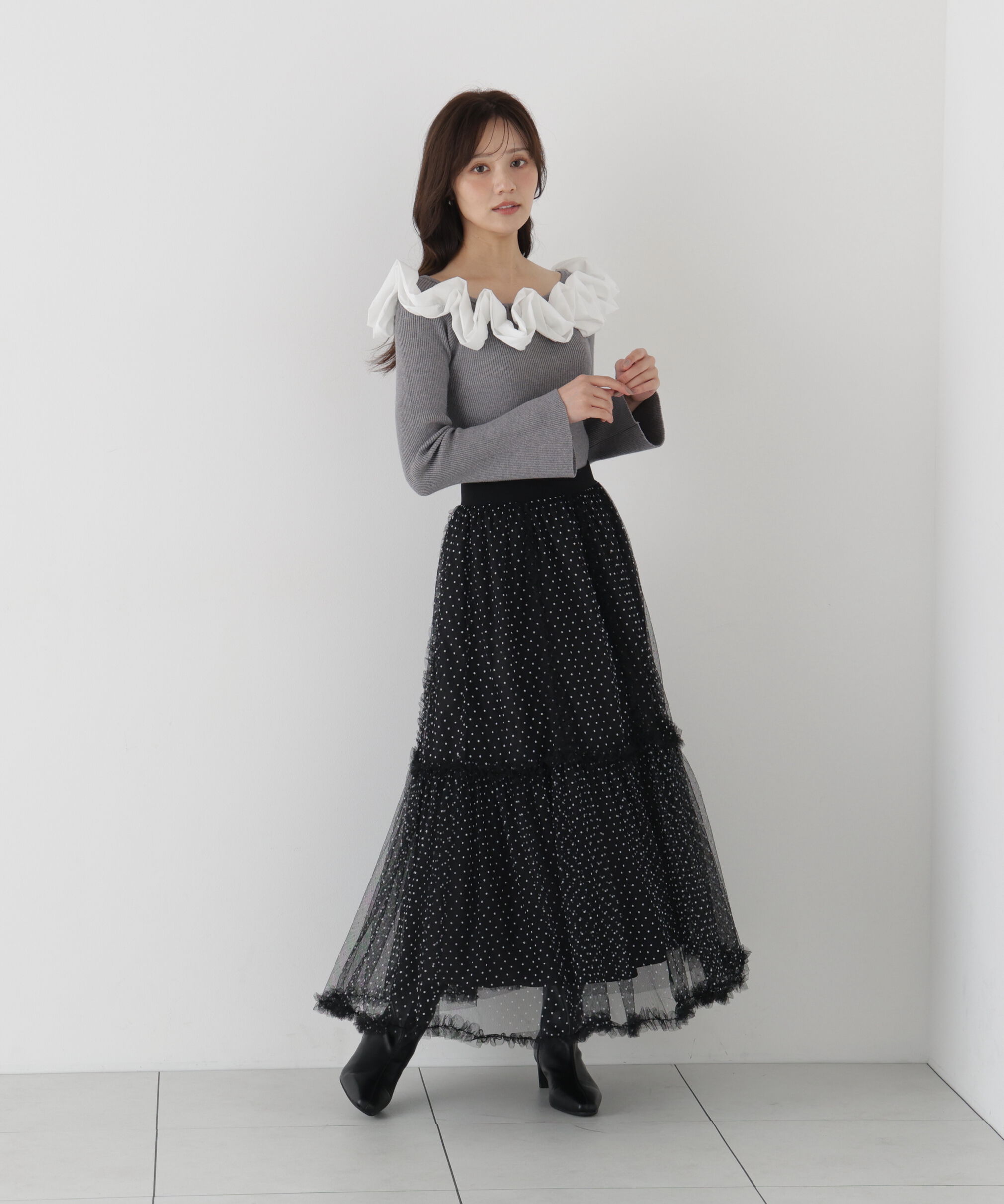 PROPORTION BODY DRESSING「＜EDIT COLOGNE＞フリルチュールスカート」|スカート|
