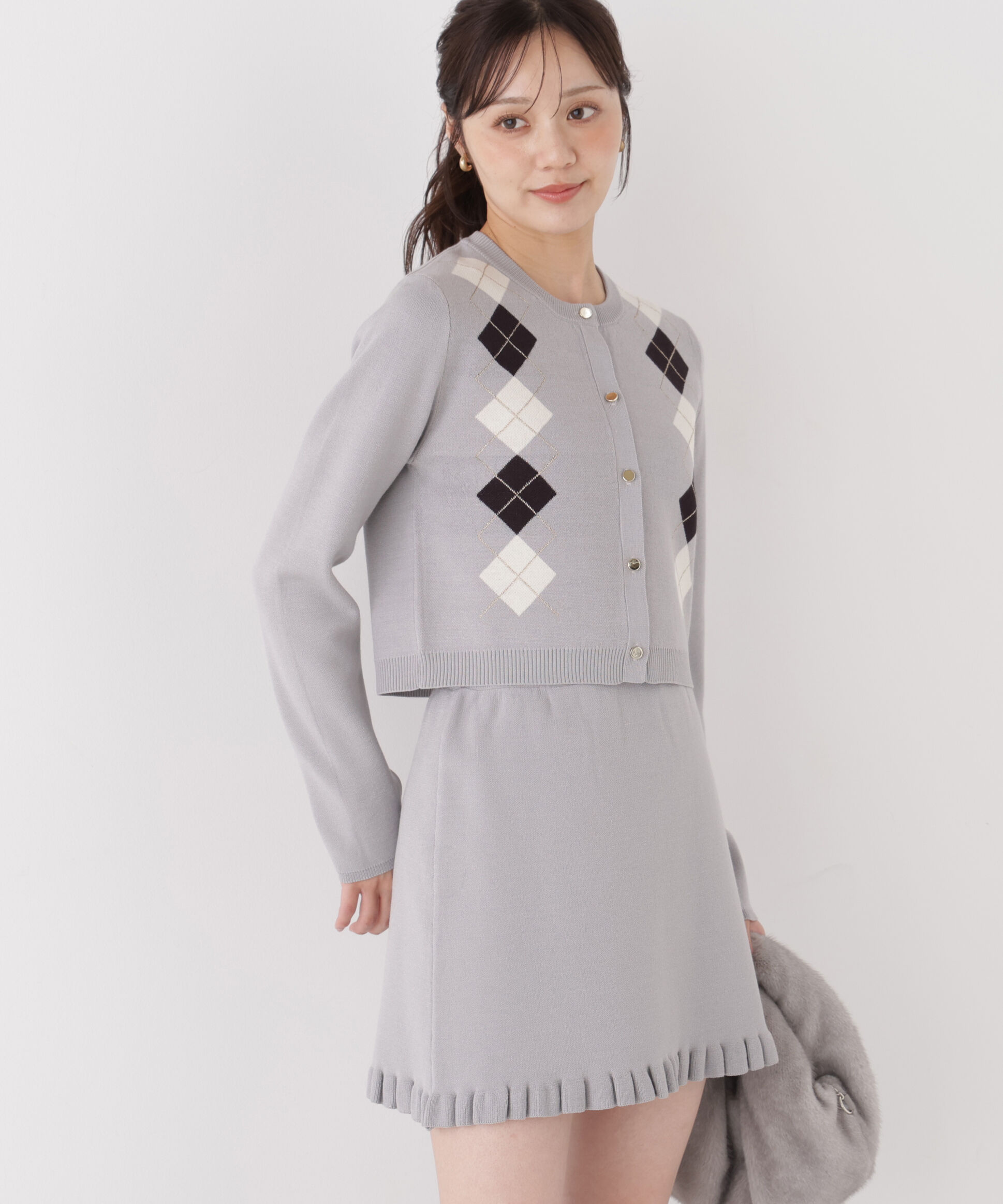 PROPORTION BODY DRESSING「＜EDIT COLOGNE＞アーガイルニットセットアップ」|ワンピース|