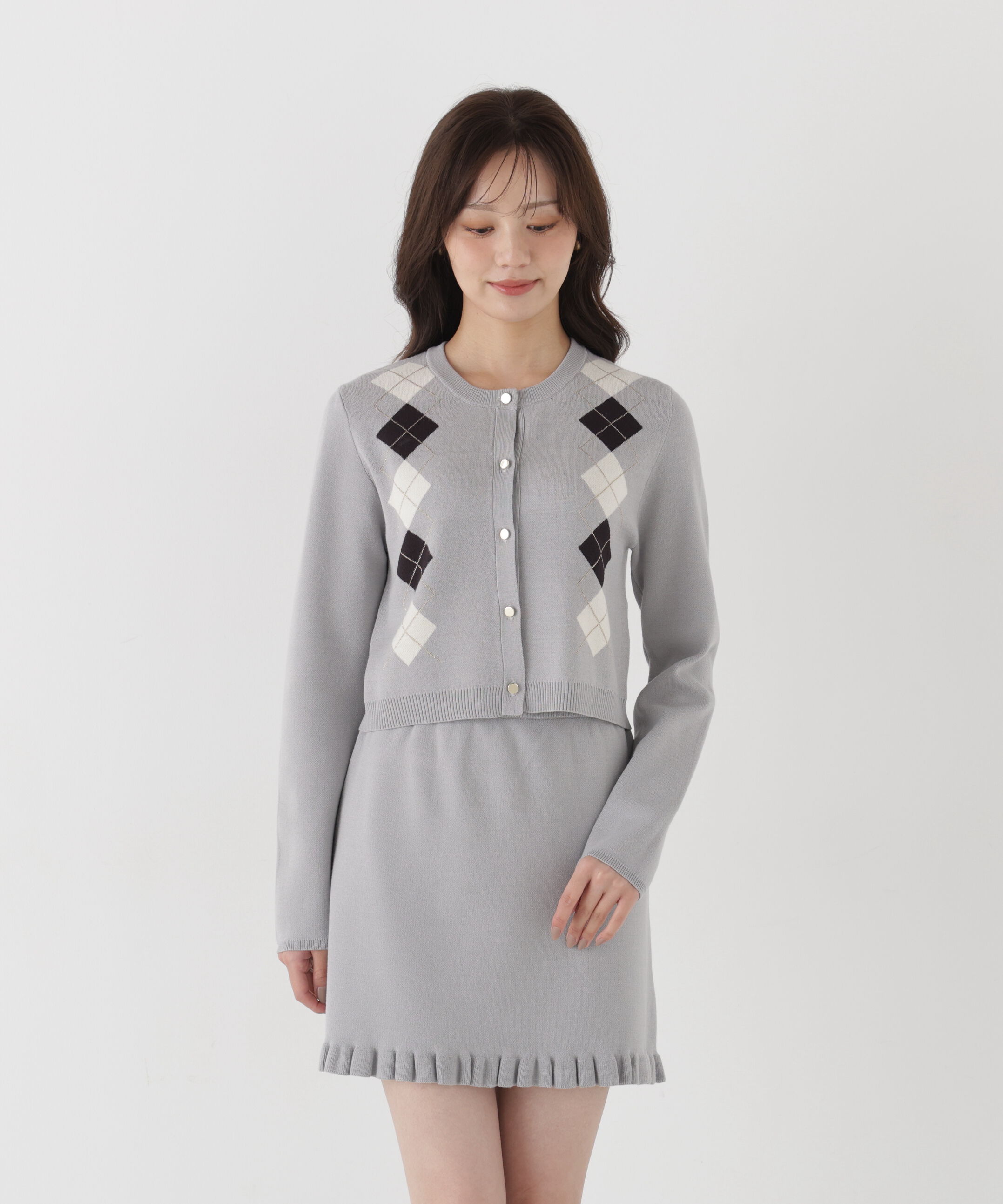 PROPORTION BODY DRESSING「＜EDIT COLOGNE＞アーガイルニットセットアップ」|ワンピース|