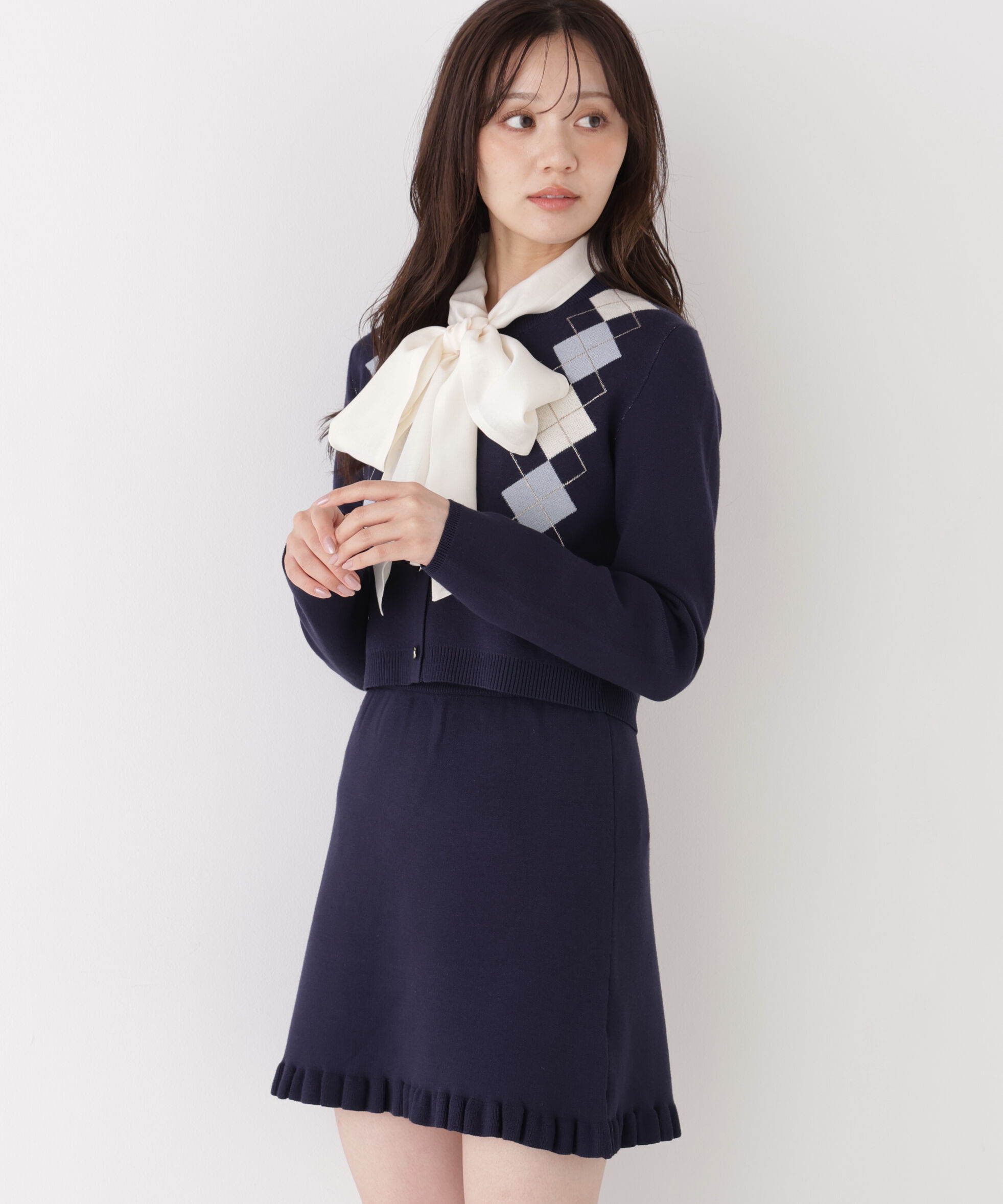 PROPORTION BODY DRESSING「＜EDIT COLOGNE＞アーガイルニットセットアップ」|ワンピース|