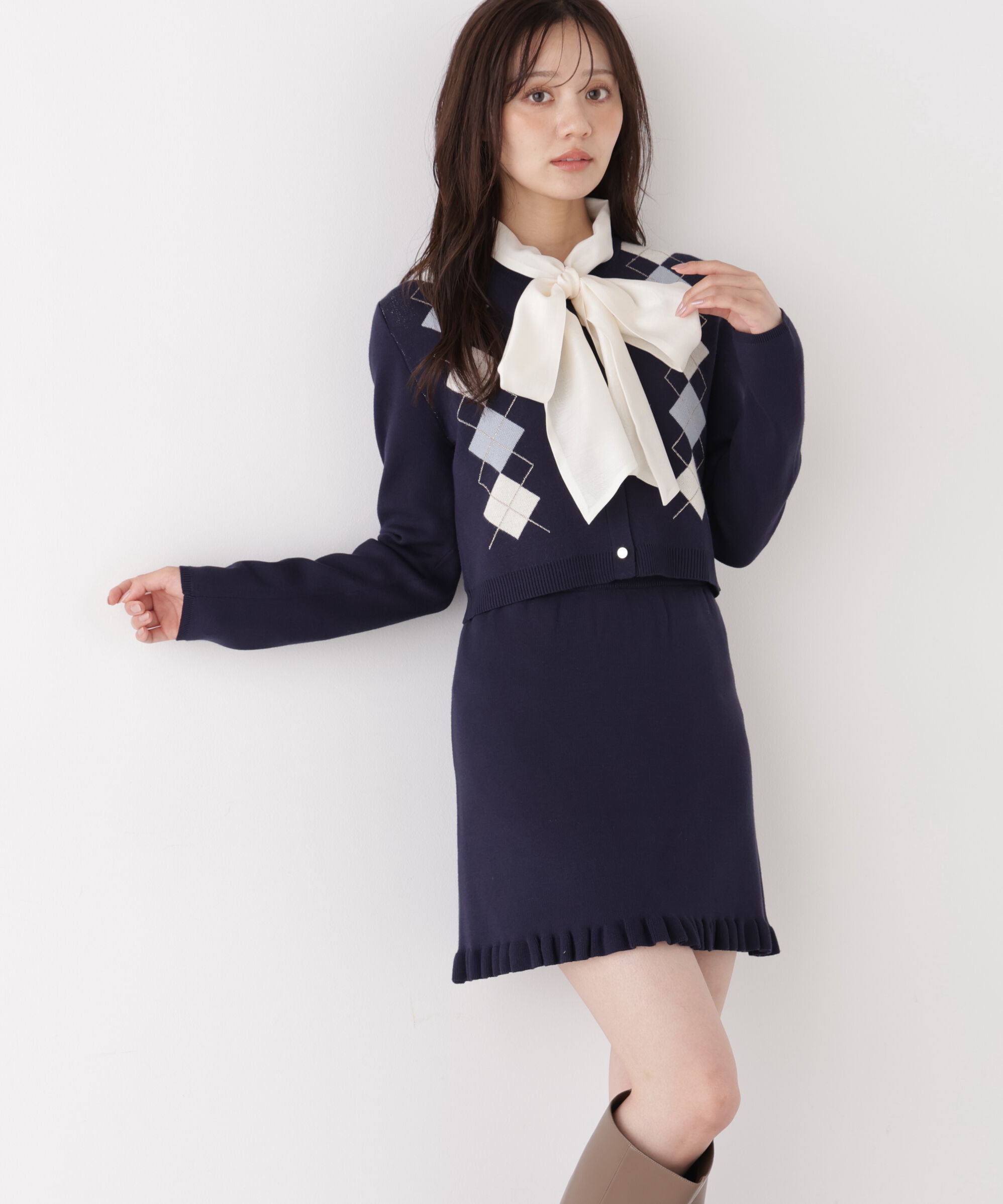 PROPORTION BODY DRESSING「＜EDIT COLOGNE＞アーガイルニットセットアップ」|ワンピース|