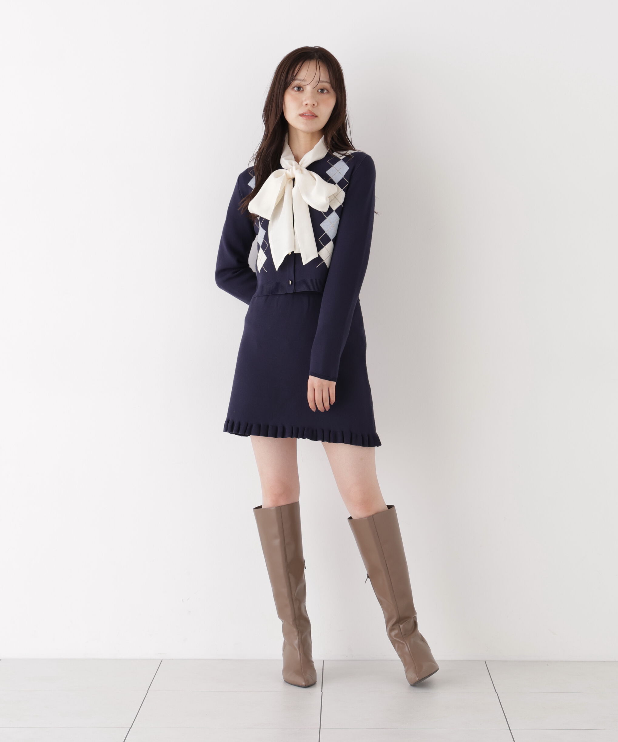 PROPORTION BODY DRESSING「＜EDIT COLOGNE＞アーガイルニットセットアップ」|ワンピース|