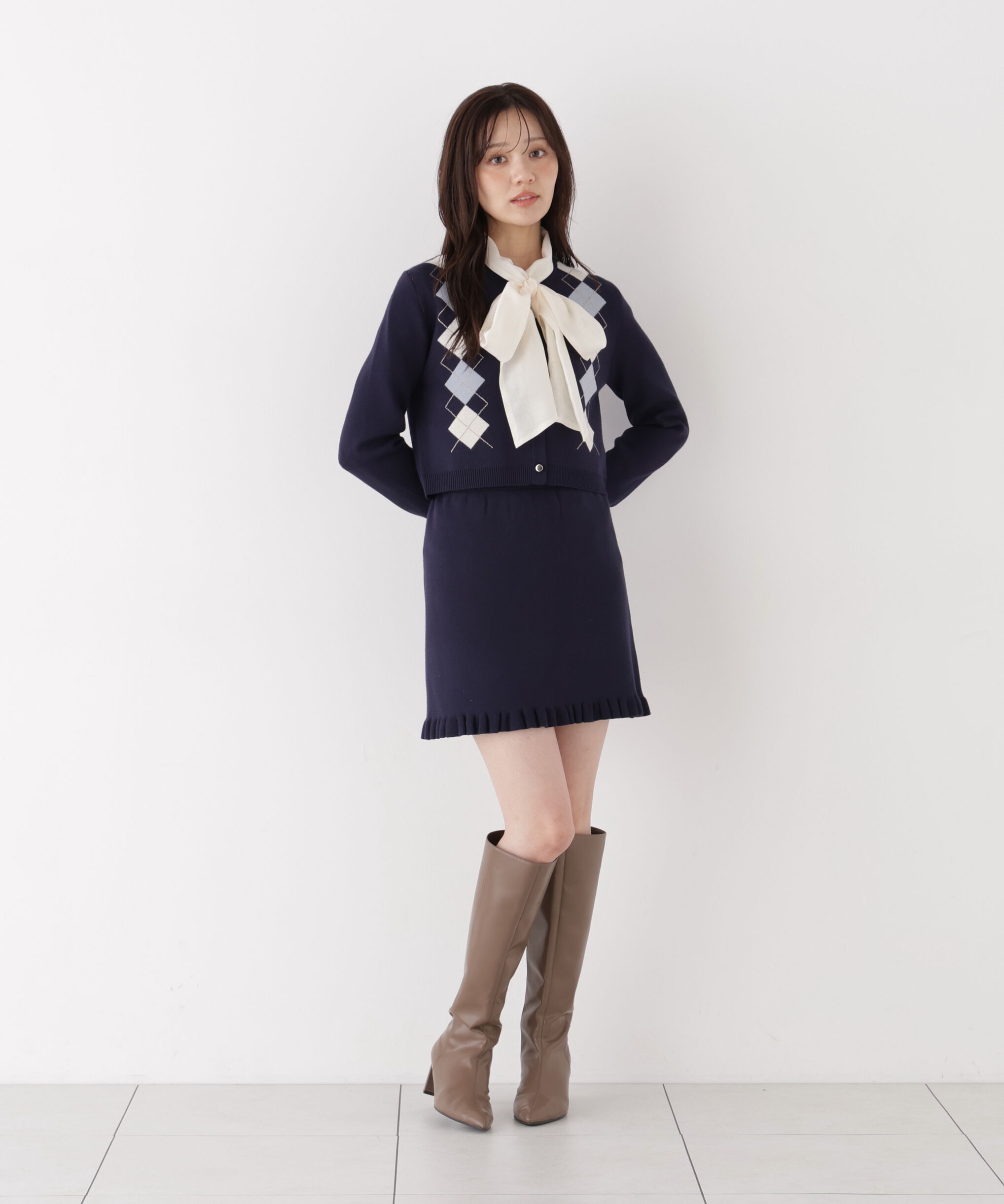 PROPORTION BODY DRESSING「＜EDIT COLOGNE＞アーガイルニットセットアップ」|ワンピース|