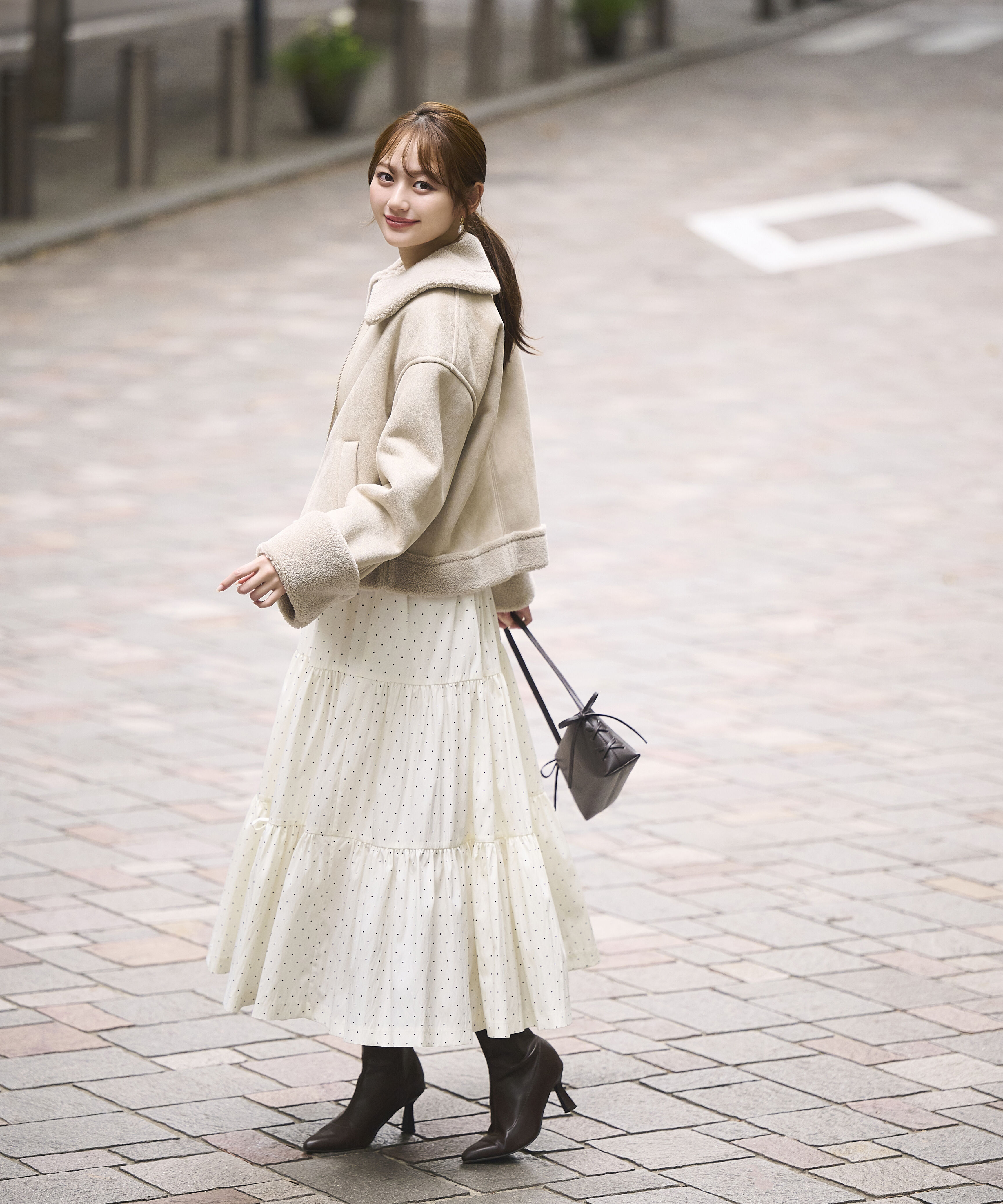 PROPORTION BODY DRESSING「＜加藤栞さん着用＞フェイクムートンショートブルゾン」|ブルゾン・スタジャン|