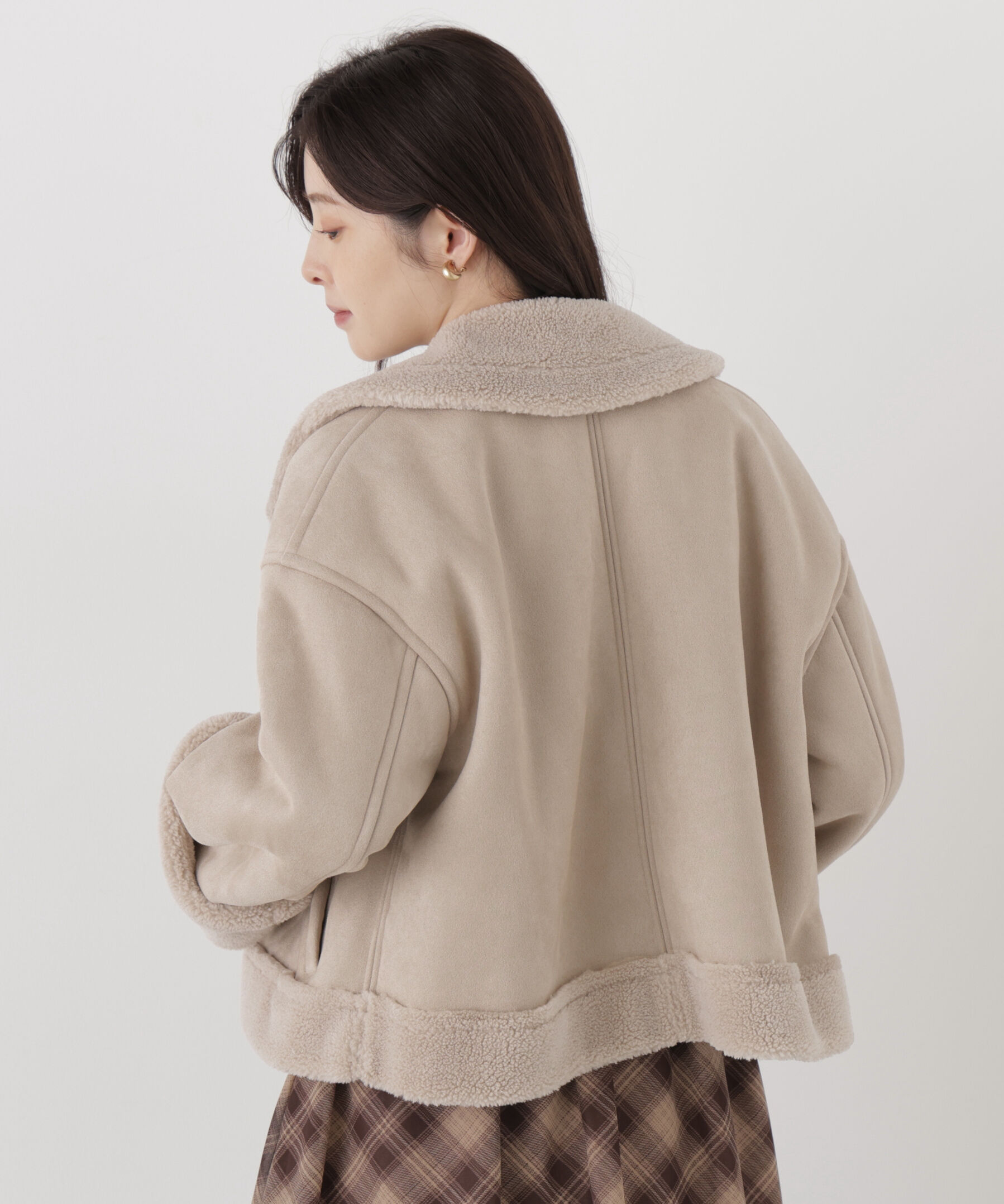 PROPORTION BODY DRESSING「＜加藤栞さん着用＞フェイクムートンショートブルゾン」|ブルゾン・スタジャン|