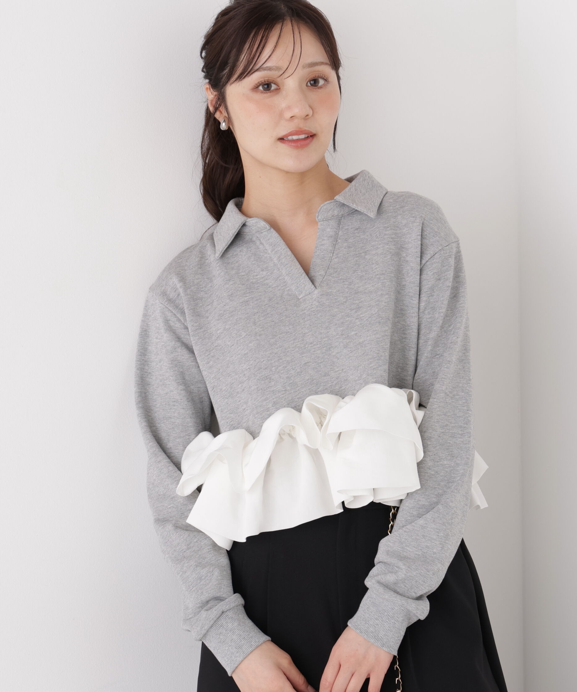 PROPORTION BODY DRESSING「＜a/mie＞ペプラム裏毛」|Tシャツ・カットソー|