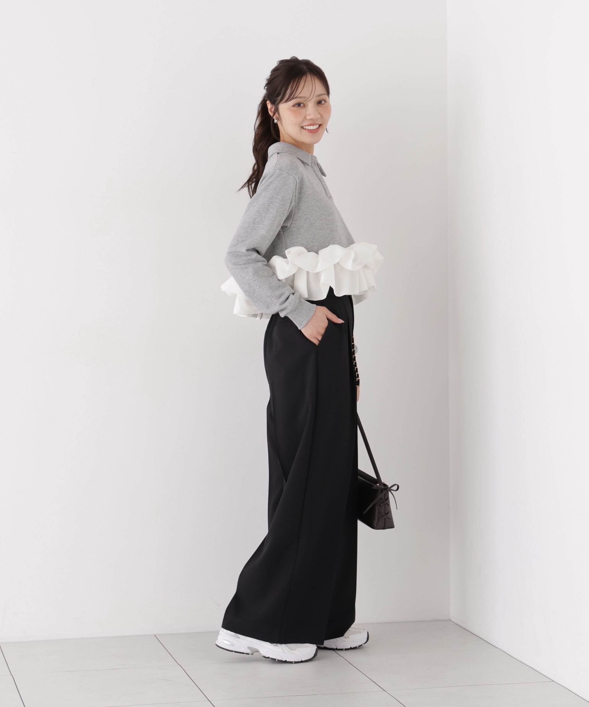 PROPORTION BODY DRESSING「＜a/mie＞ペプラム裏毛」|Tシャツ・カットソー|