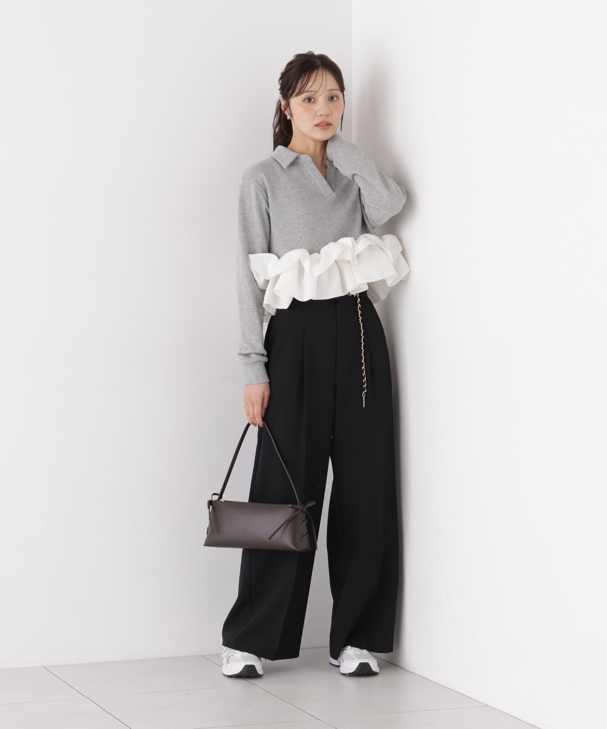 PROPORTION BODY DRESSING「＜a/mie＞ペプラム裏毛」|Tシャツ・カットソー|