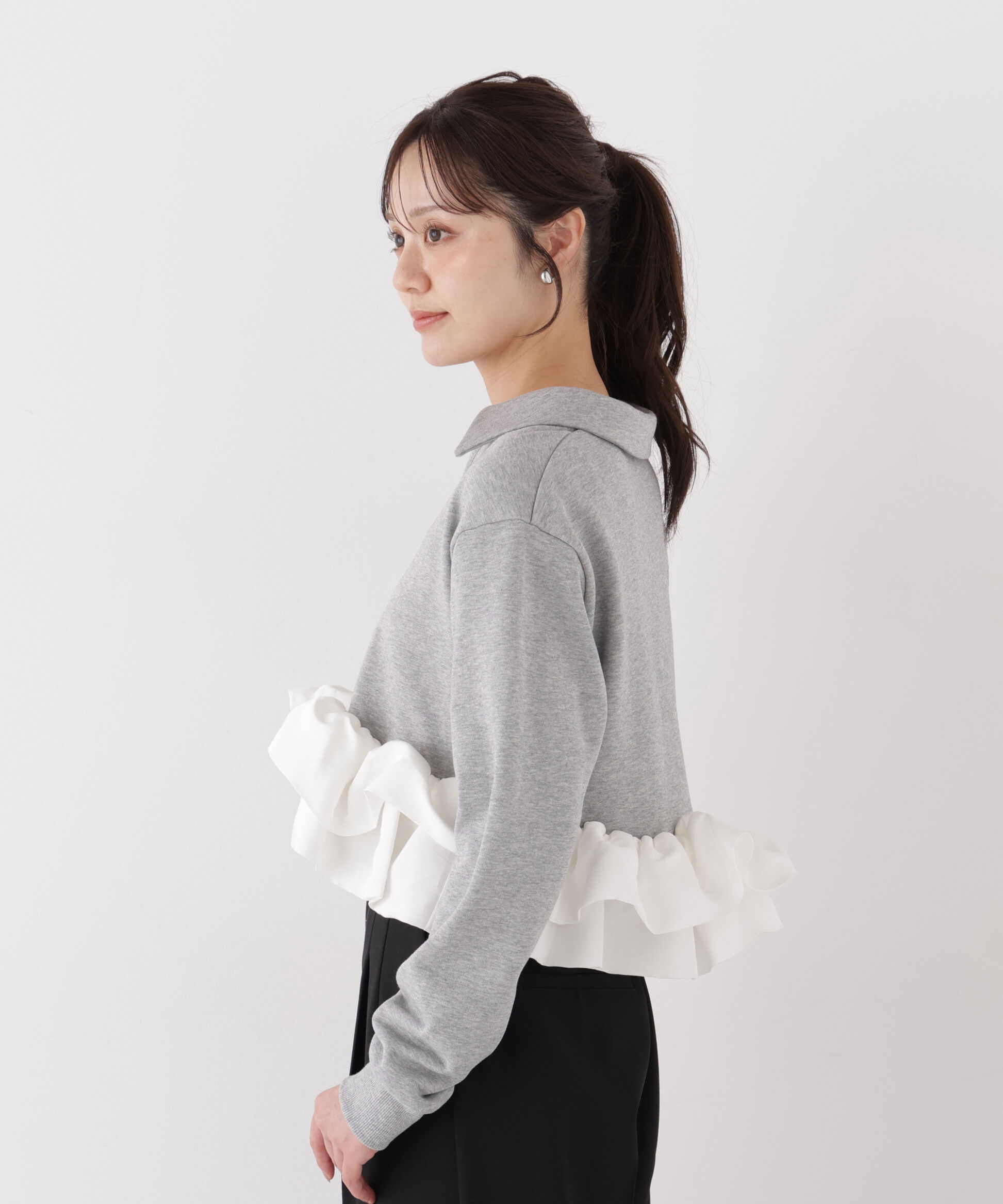 PROPORTION BODY DRESSING「＜a/mie＞ペプラム裏毛」|Tシャツ・カットソー|