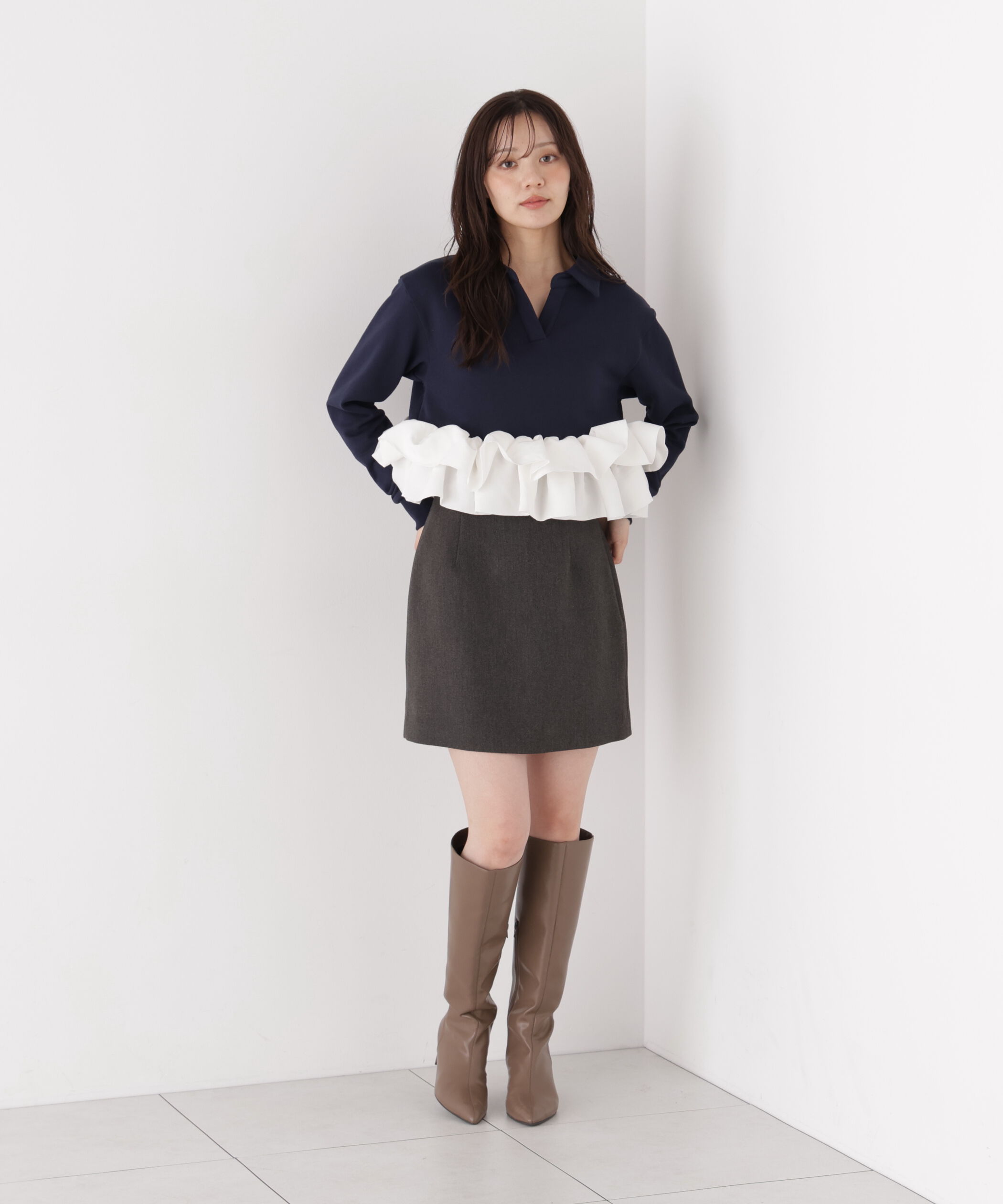 PROPORTION BODY DRESSING「＜a/mie＞ペプラム裏毛」|Tシャツ・カットソー|