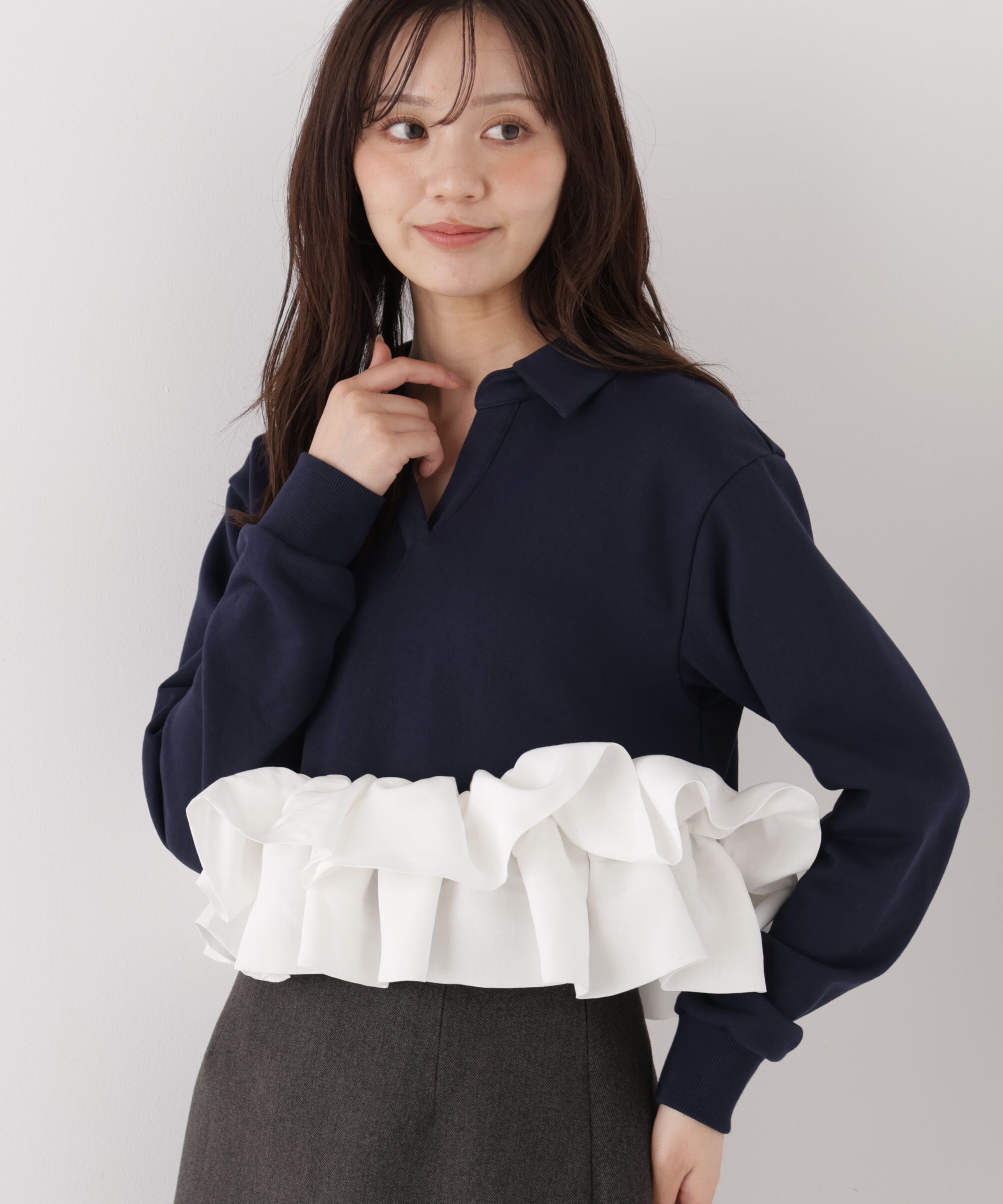 PROPORTION BODY DRESSING「＜a/mie＞ペプラム裏毛」|Tシャツ・カットソー|