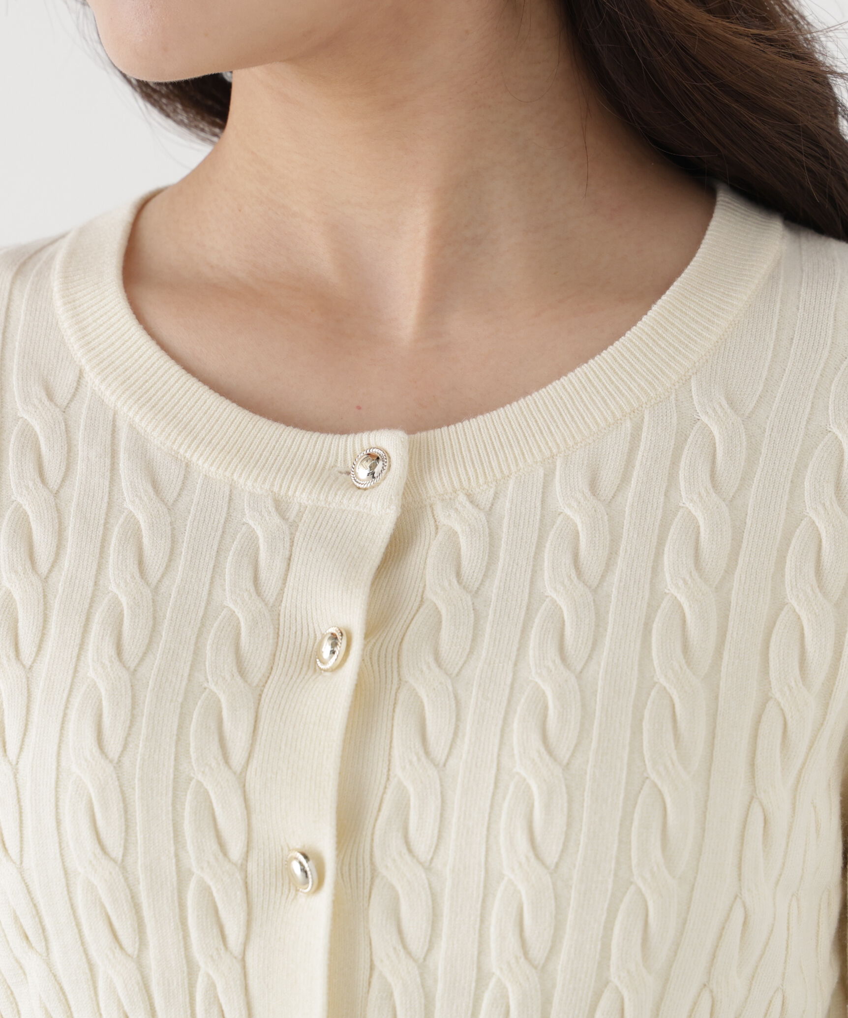 PROPORTION BODY DRESSING「＜加藤栞さん着用＞＜a/mie＞ケーブルニットカーディガン」|カーディガン|