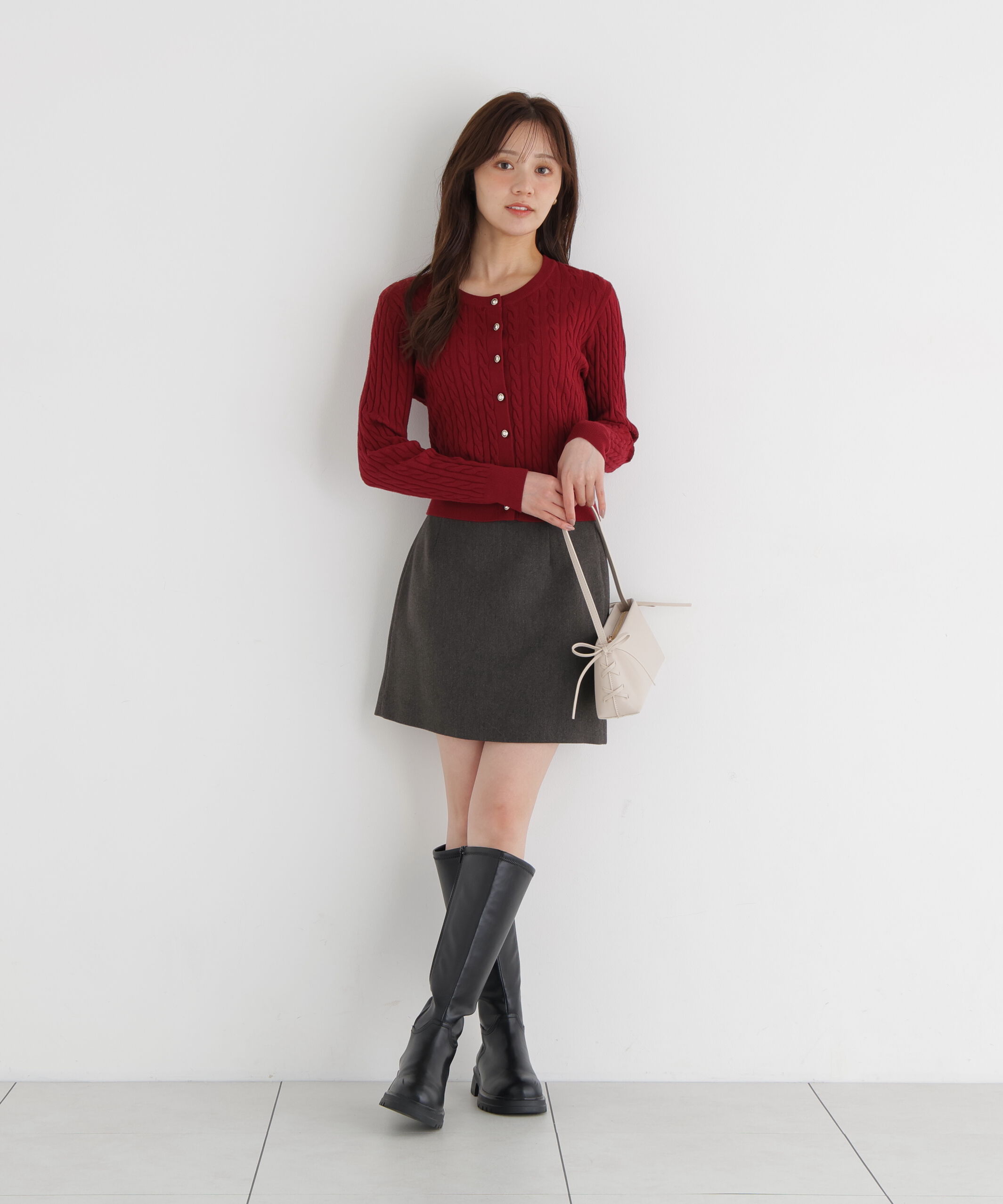 PROPORTION BODY DRESSING「＜加藤栞さん着用＞＜a/mie＞ケーブルニットカーディガン」|カーディガン|